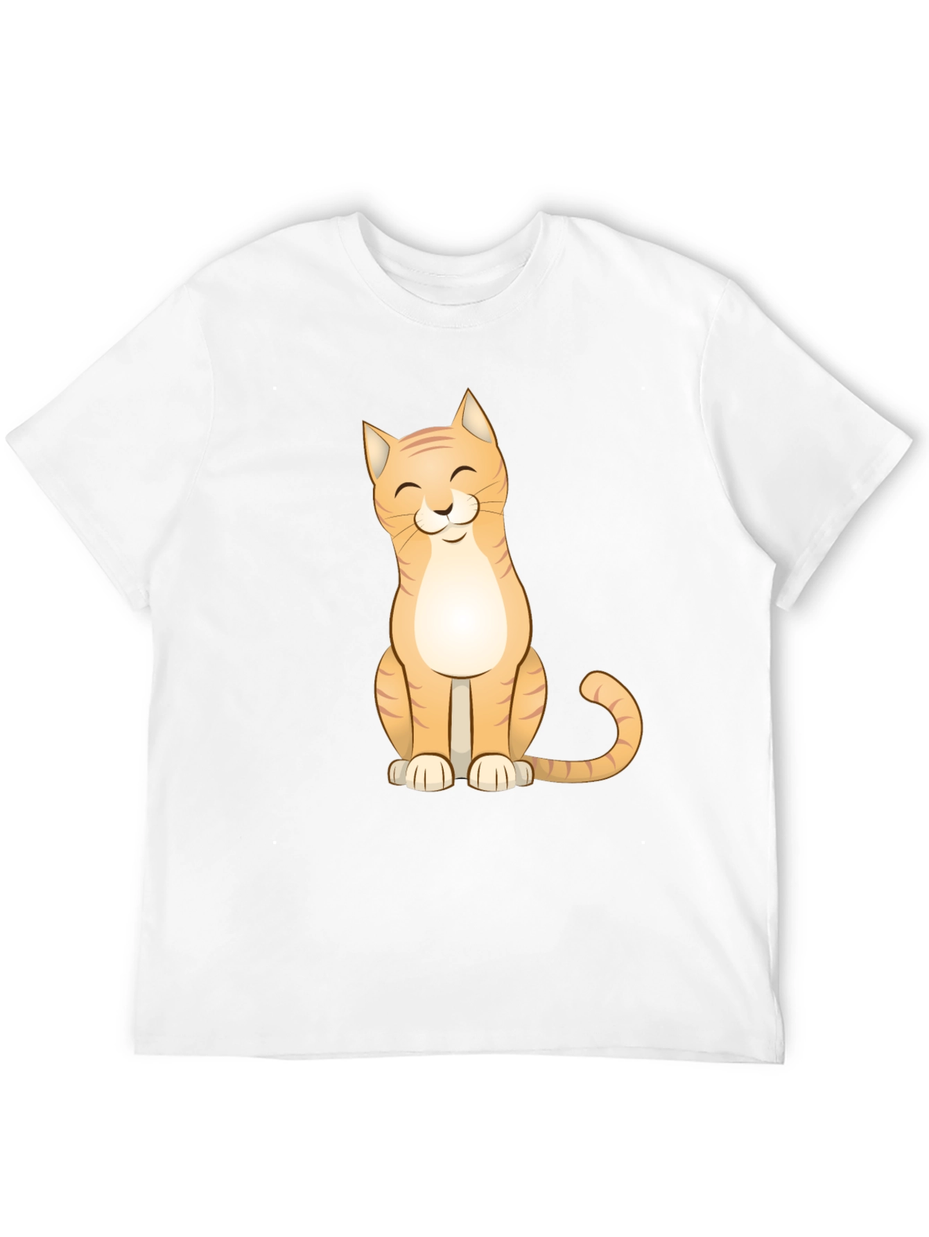 Cute Cat Graphic Tee - Black Cotton T-Shirt