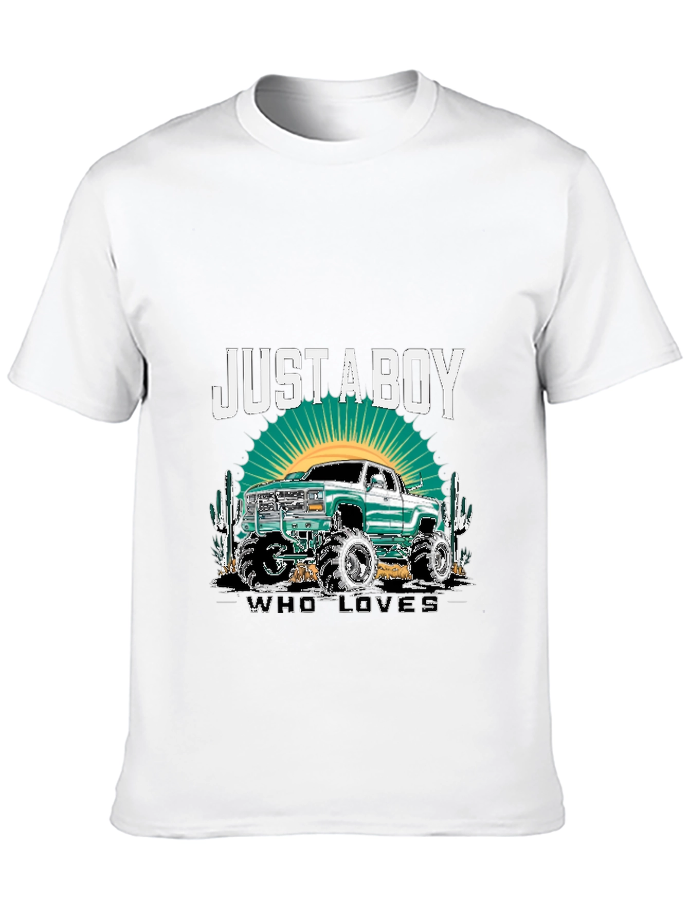 Just a Boy Who Loves Trucks - Black T-Shirt