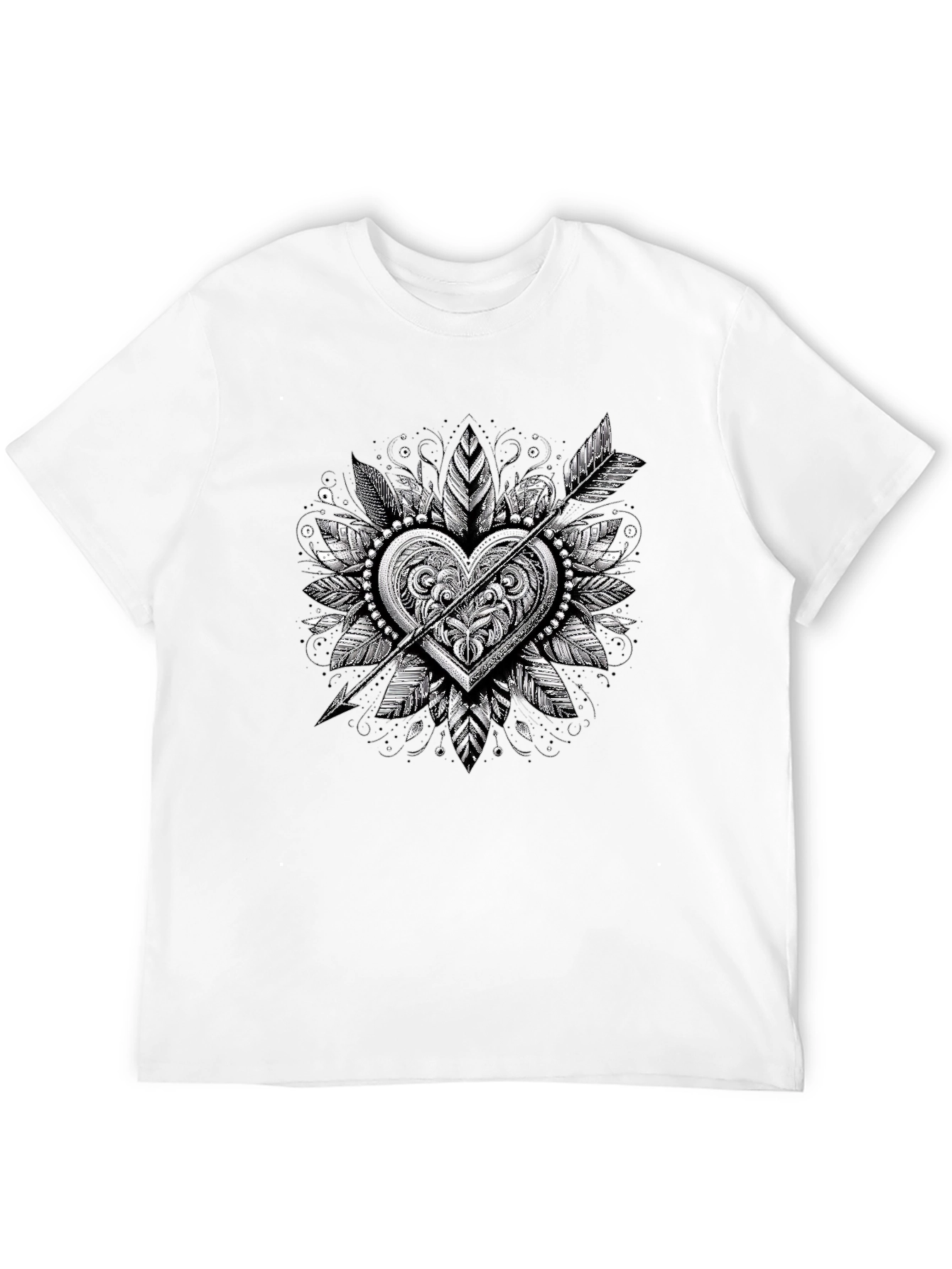 Arrow Heart Graphic Tee - Stylish Black T-Shirt