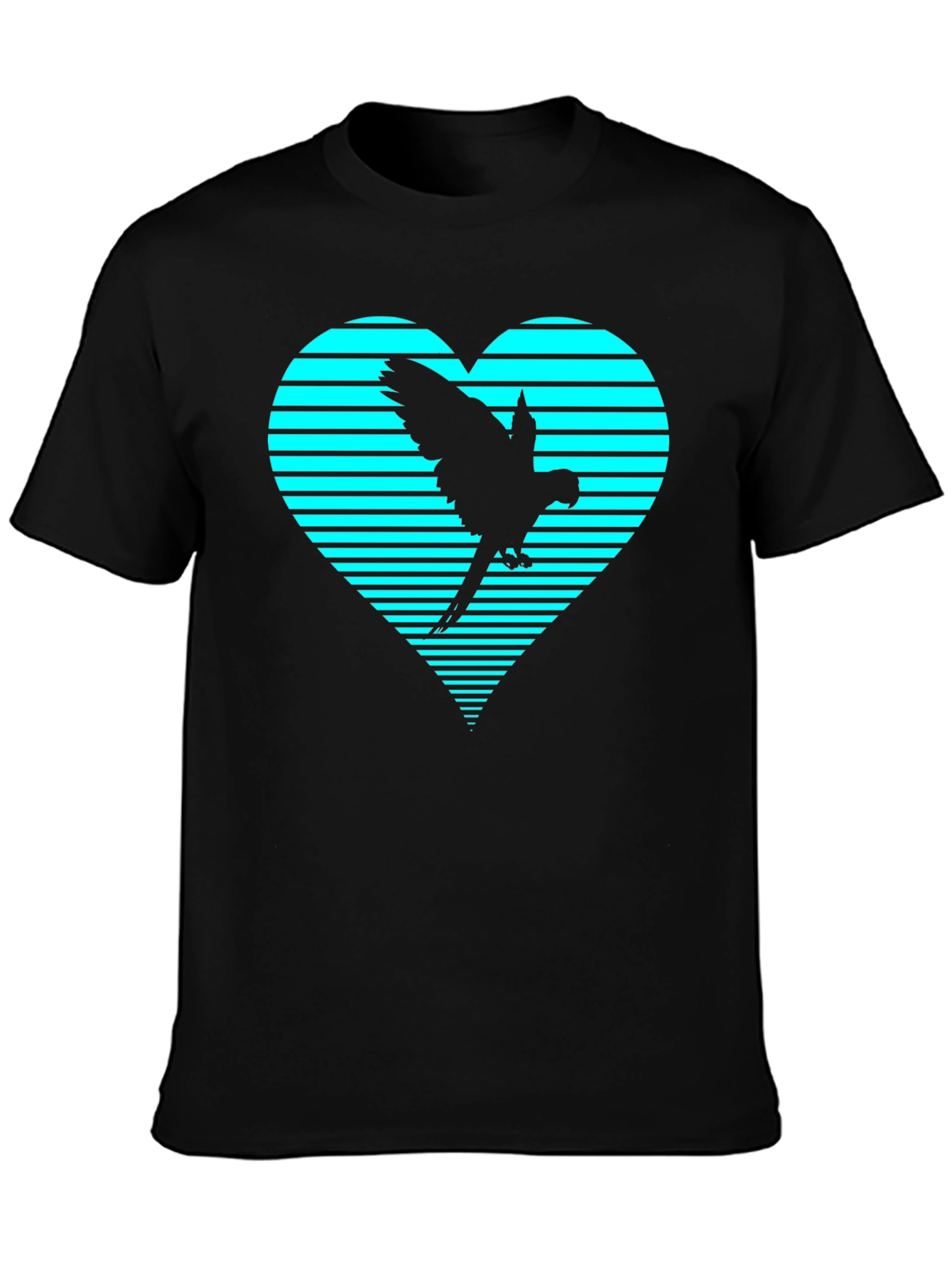 Parrot Heart Graphic Tee - Trendy Casual Shirt