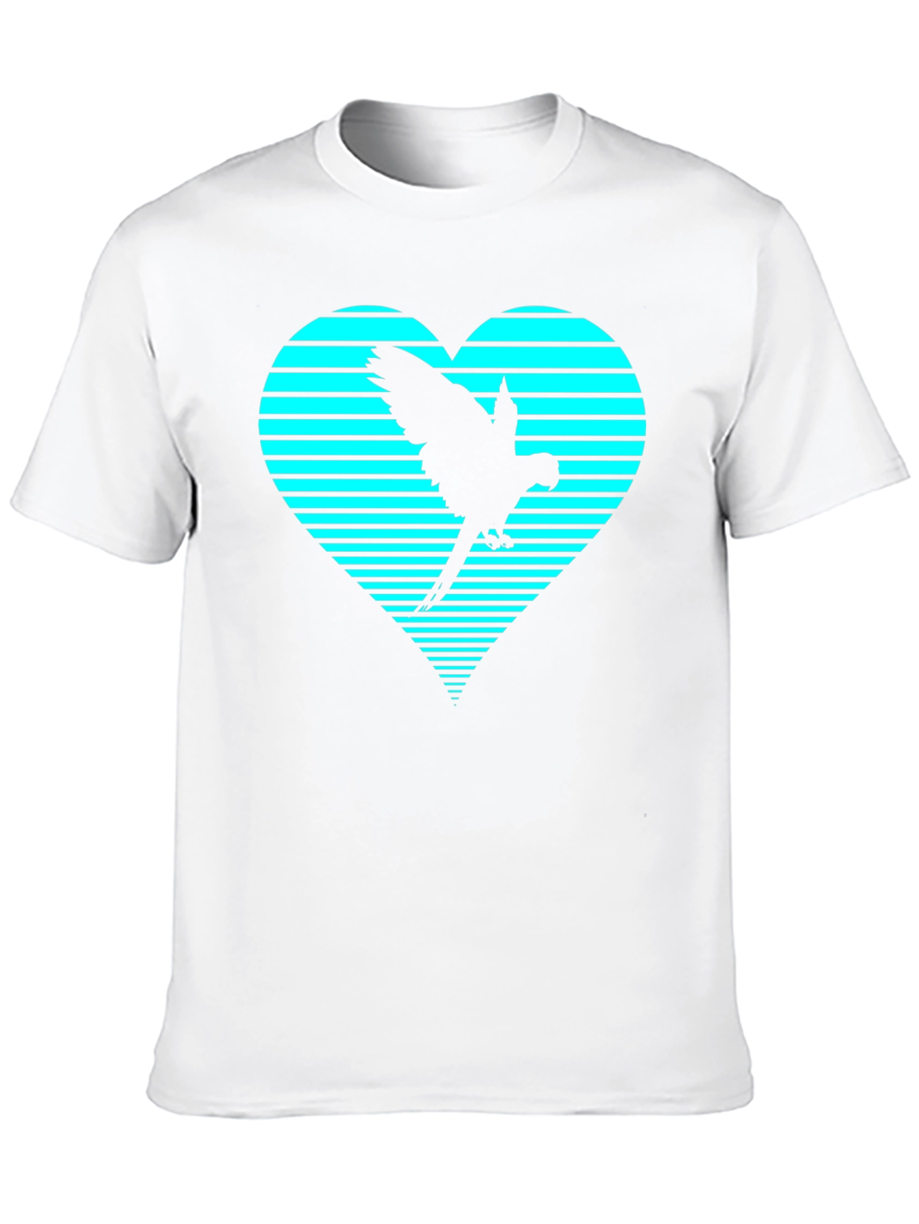 Parrot Heart Graphic Tee - Trendy Casual Shirt
