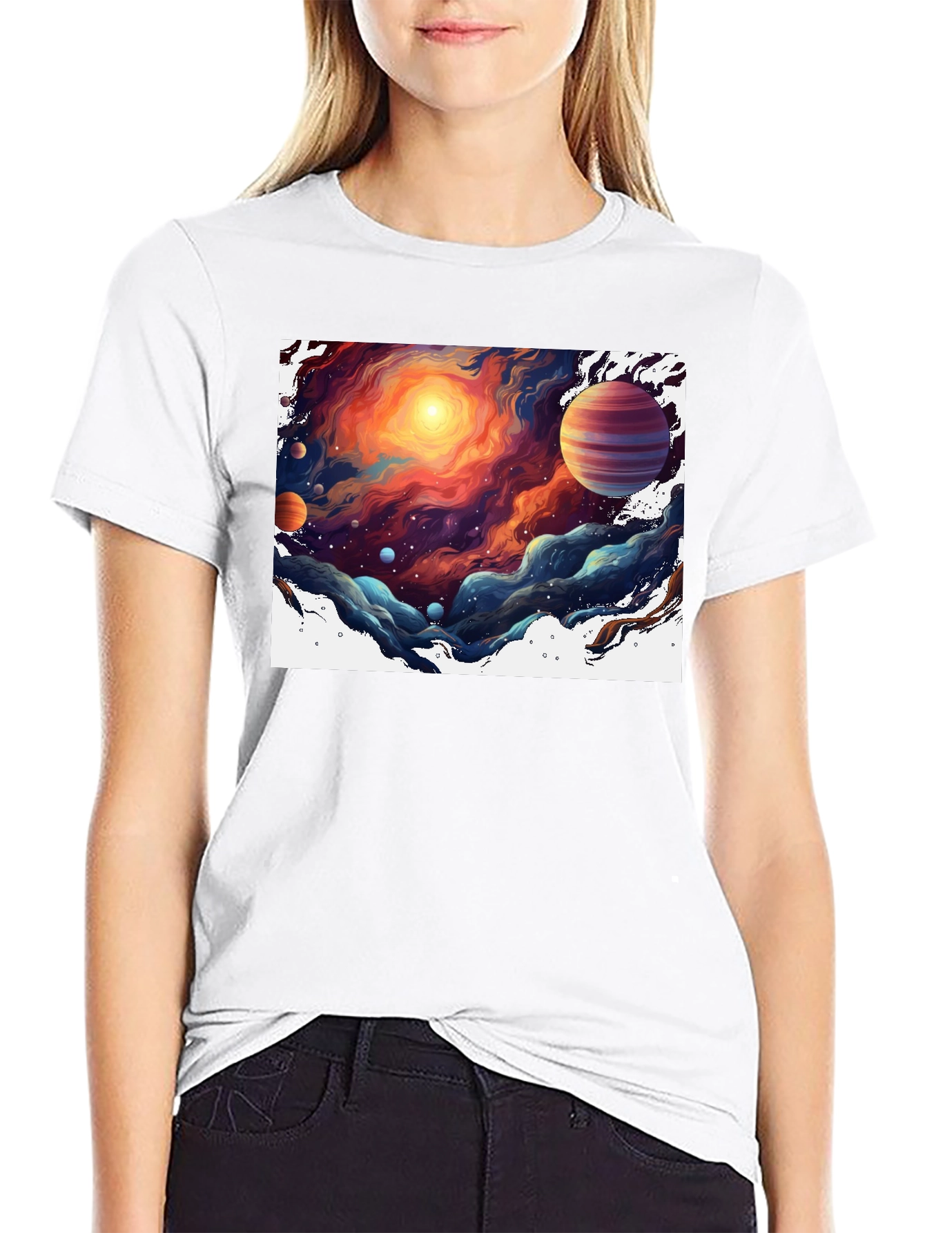 Space Nebula T-Shirt - Black Graphic Tee
