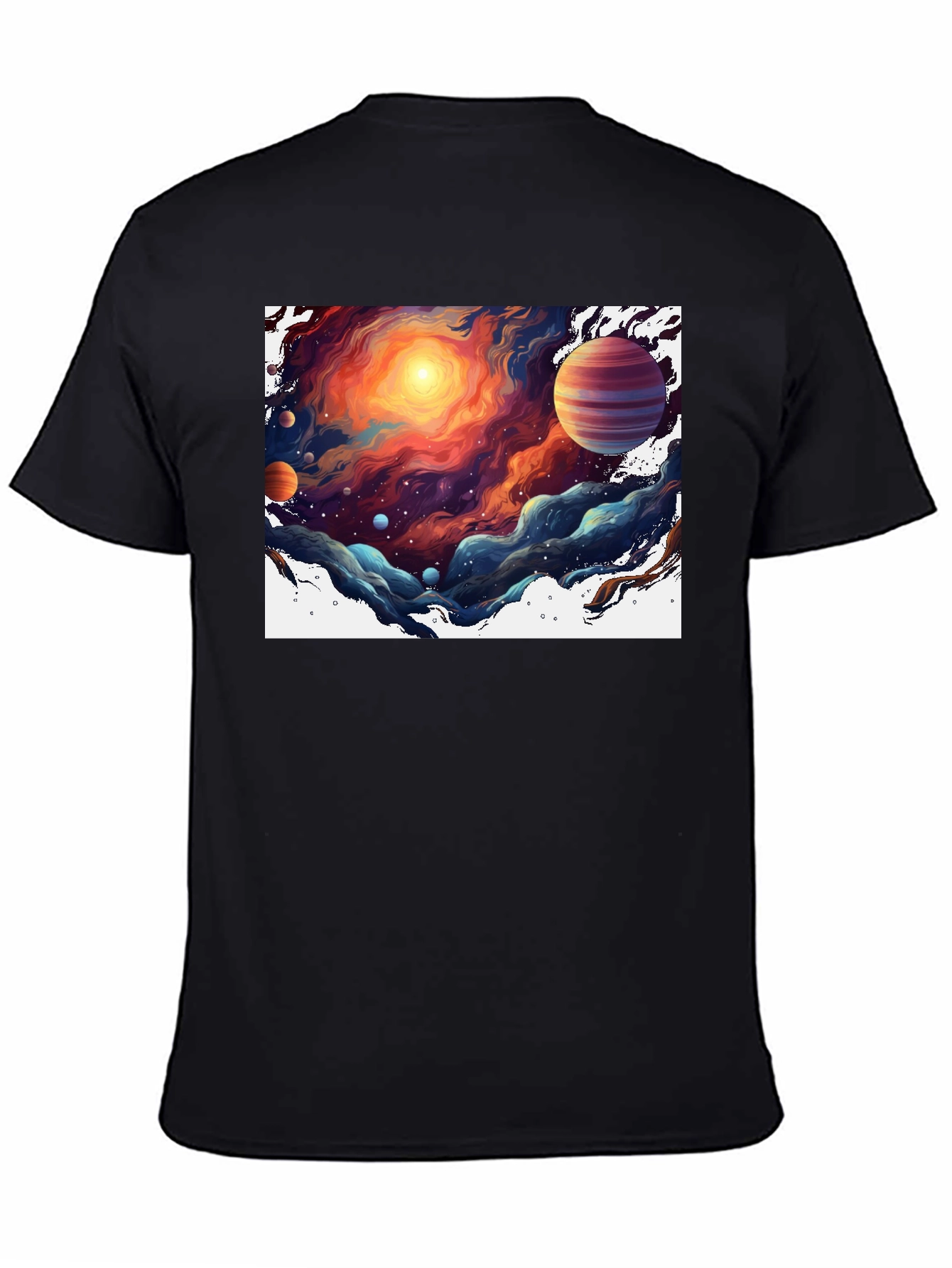 Space Nebula T-Shirt - Black Graphic Tee