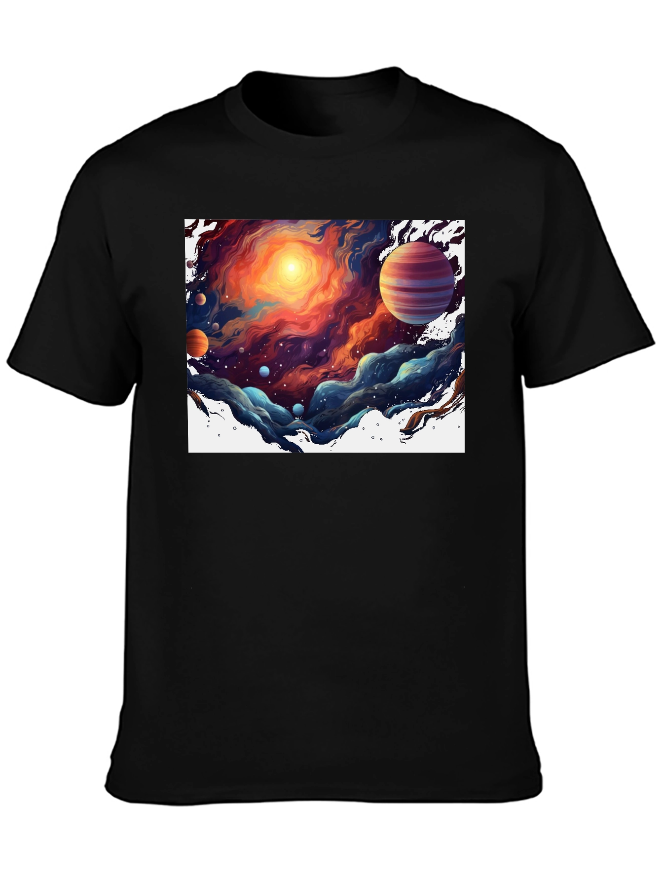 Space Nebula T-Shirt - Black Graphic Tee