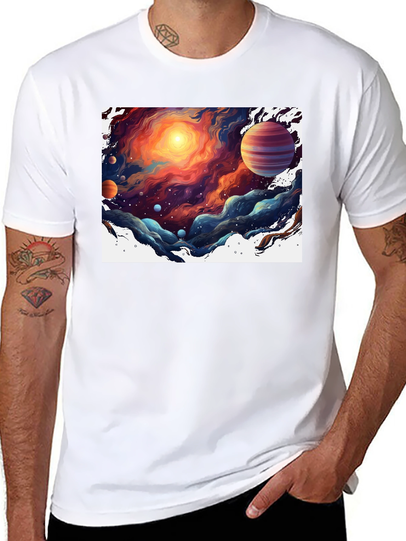 Space Nebula T-Shirt - Black Graphic Tee