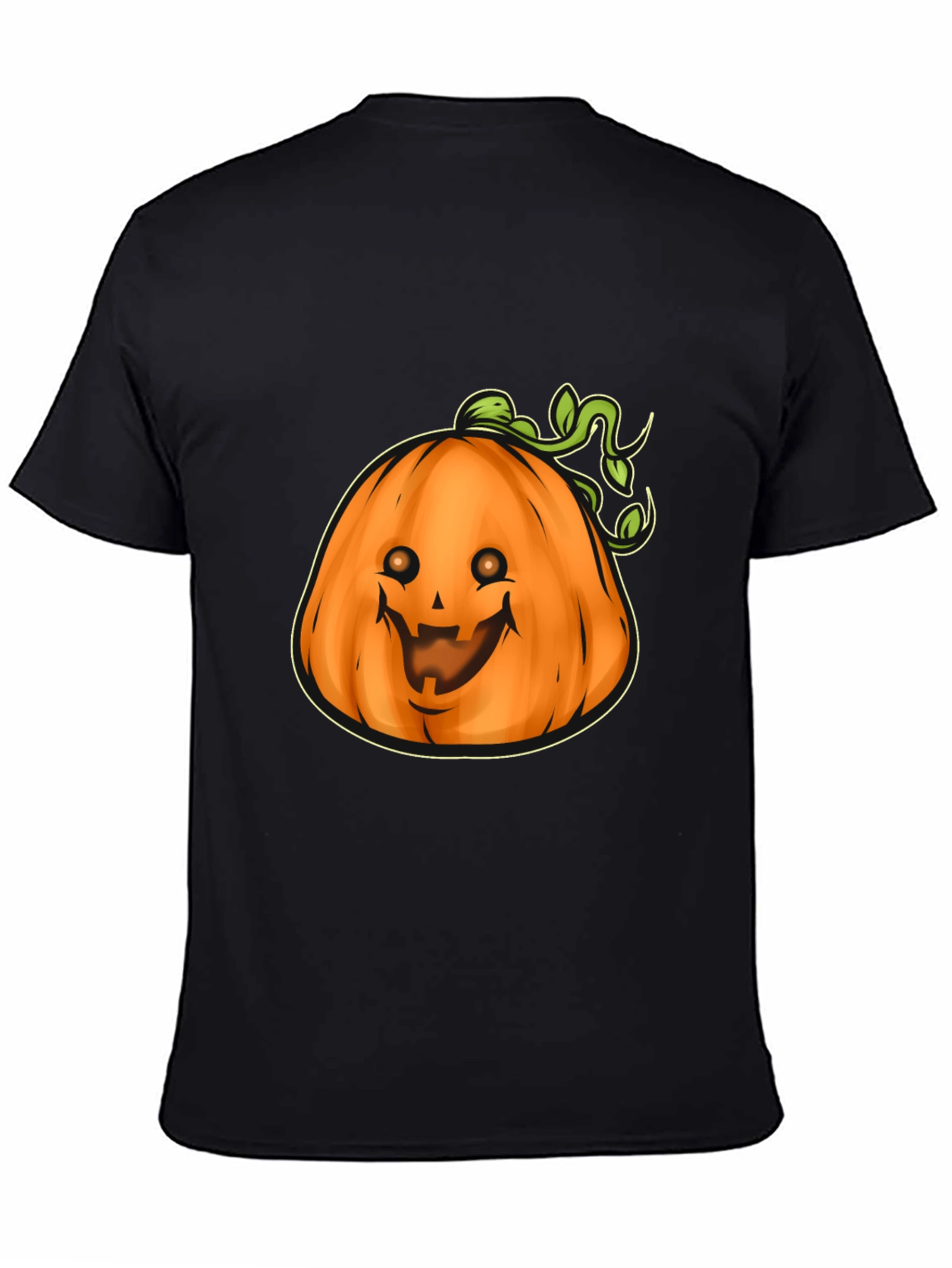 Mens Black Halloween Pumpkin Graphic Tee