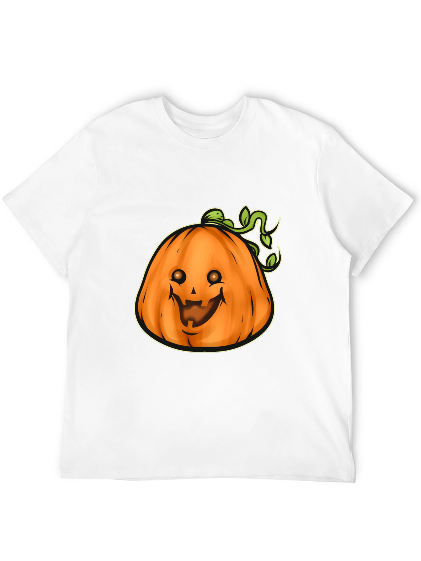 Mens Black Halloween Pumpkin Graphic Tee