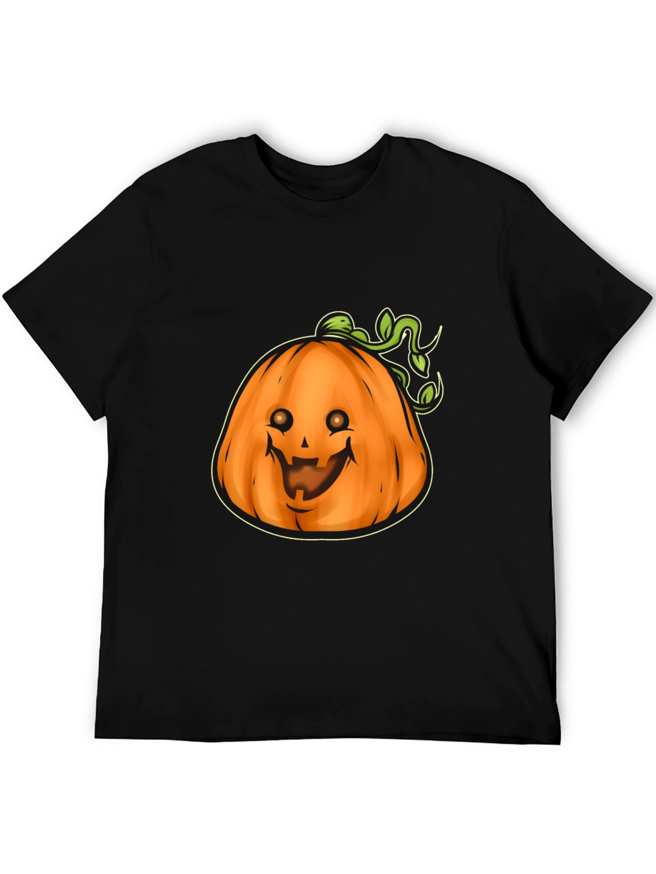 Mens Black Halloween Pumpkin Graphic Tee