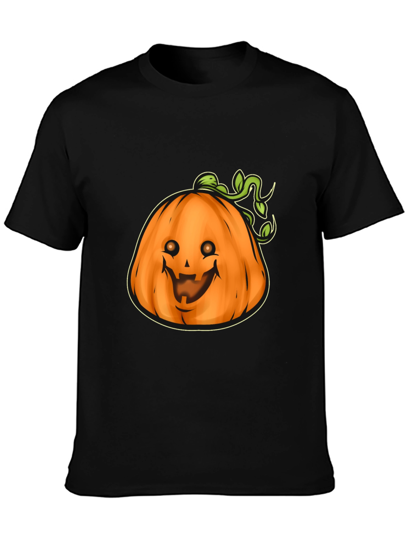 Mens Black Halloween Pumpkin Graphic Tee