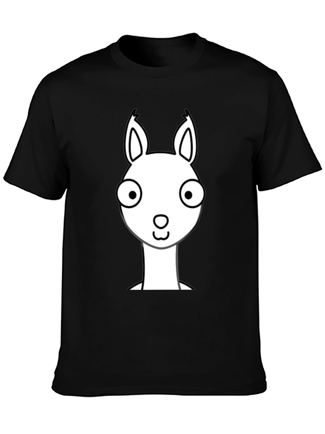 Llama Graphic Print Black T-Shirt