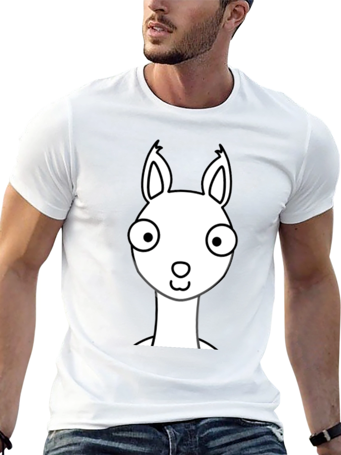 Llama Graphic Print Black T-Shirt