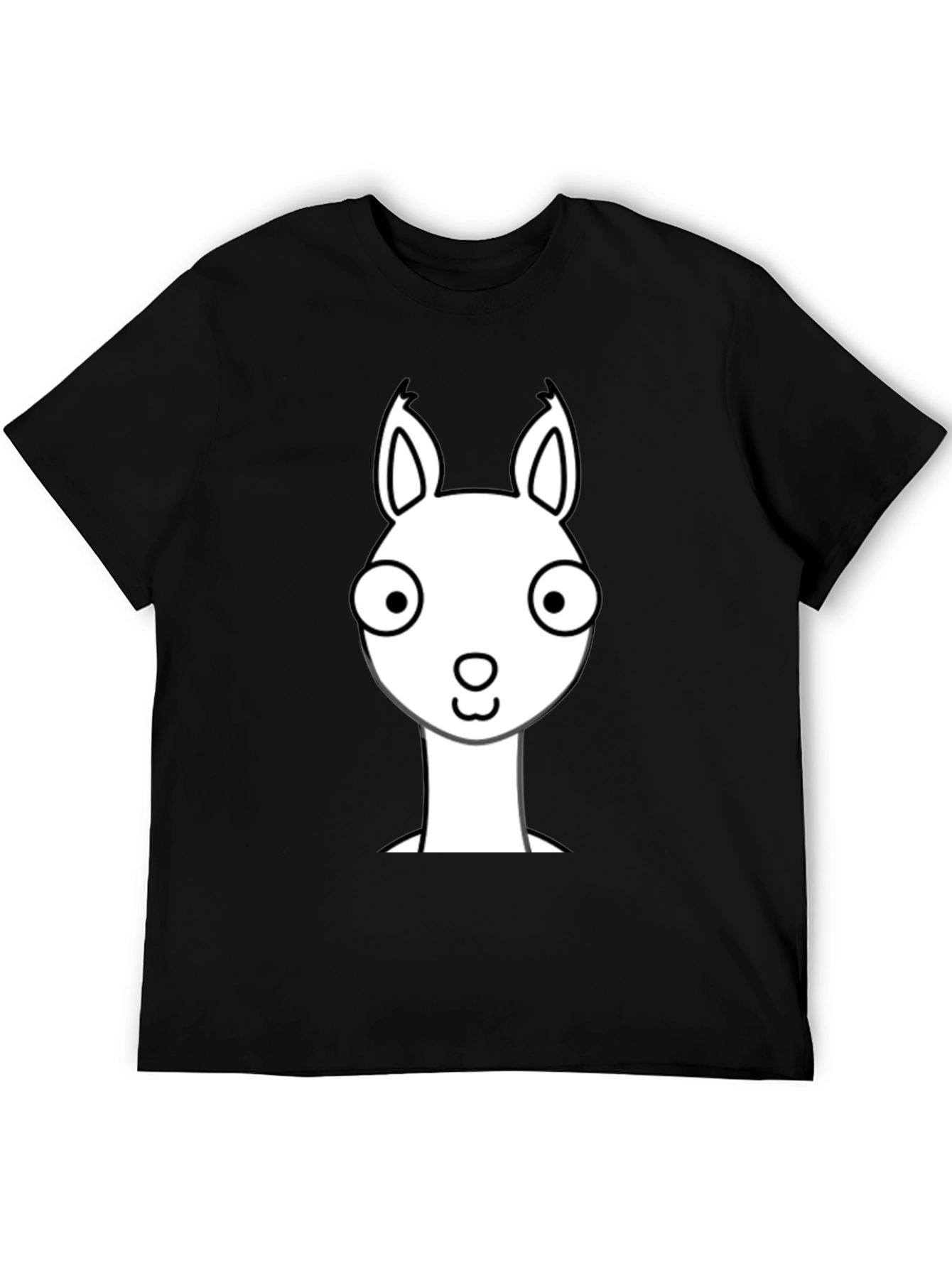 Llama Graphic Print Black T-Shirt