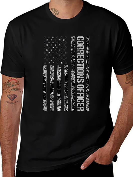 Corrections Officer American Flag Graphic Tee