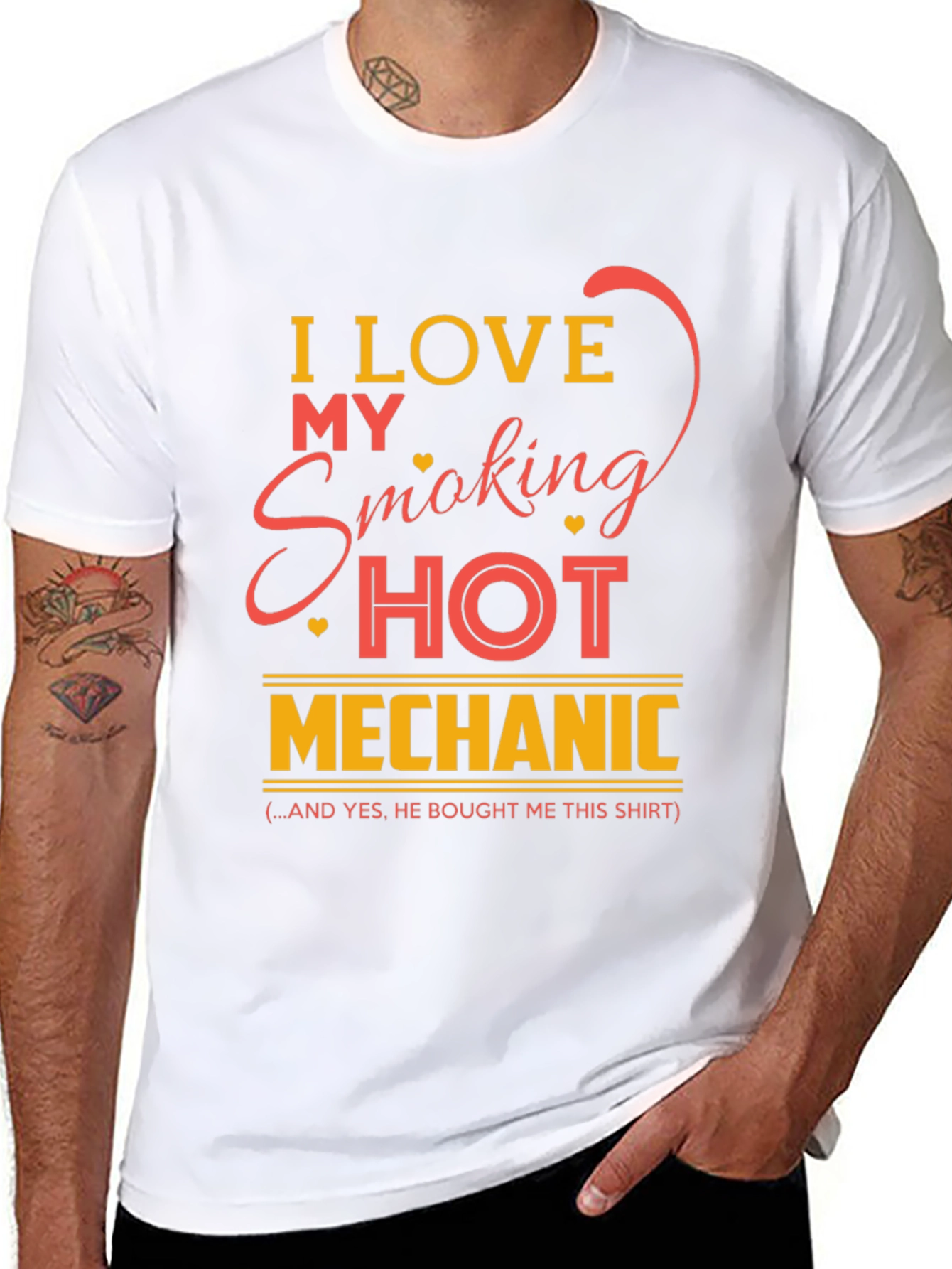 I Love My Smoking Hot Mechanic T-Shirt