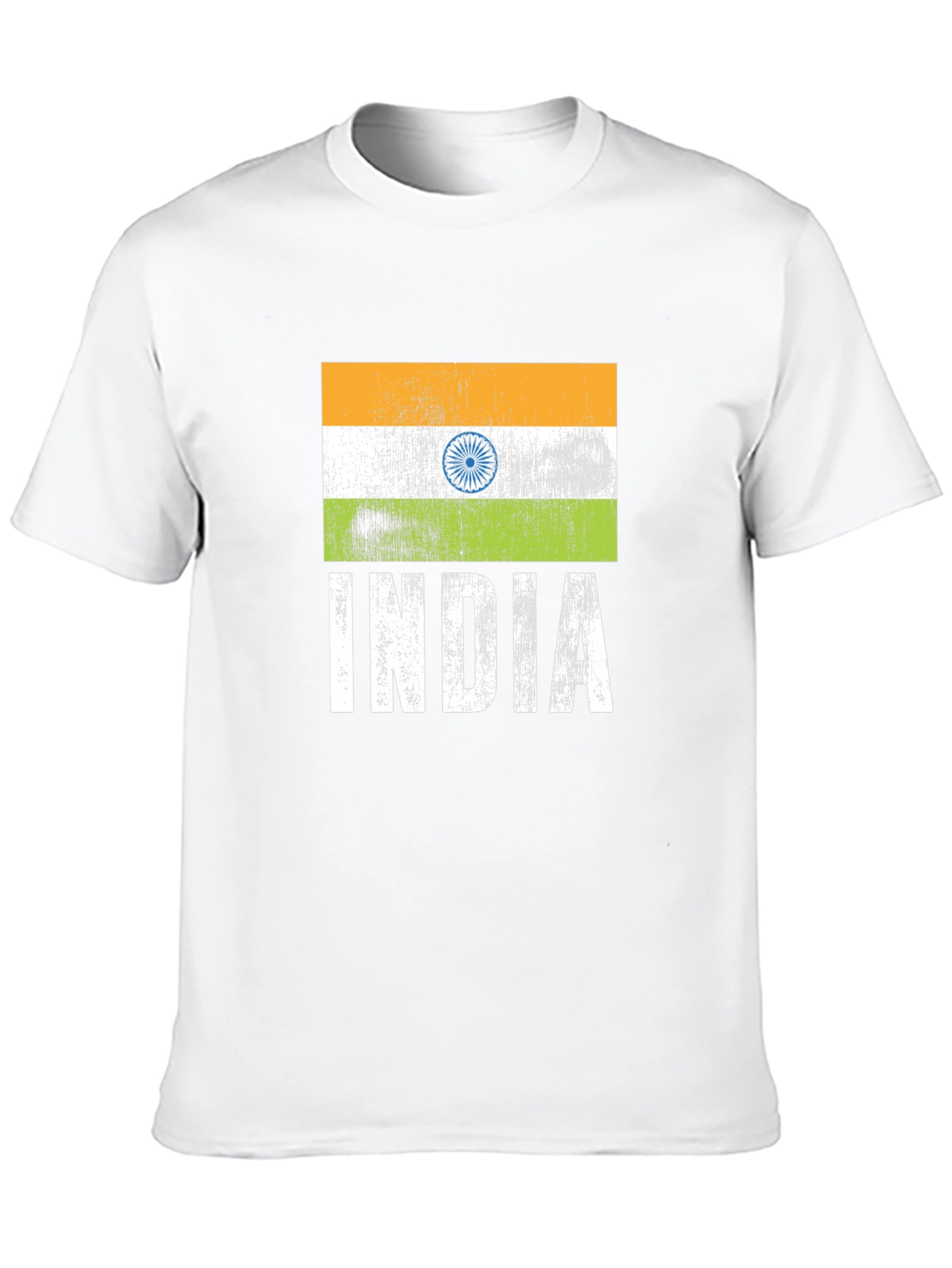 India Flag Graphic Tee - Black Cotton T-Shirt