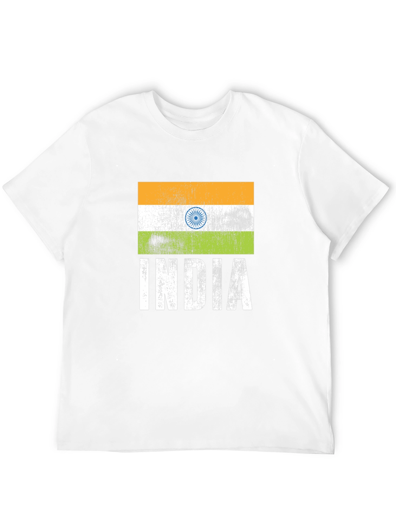 India Flag Graphic Tee - Black Cotton T-Shirt