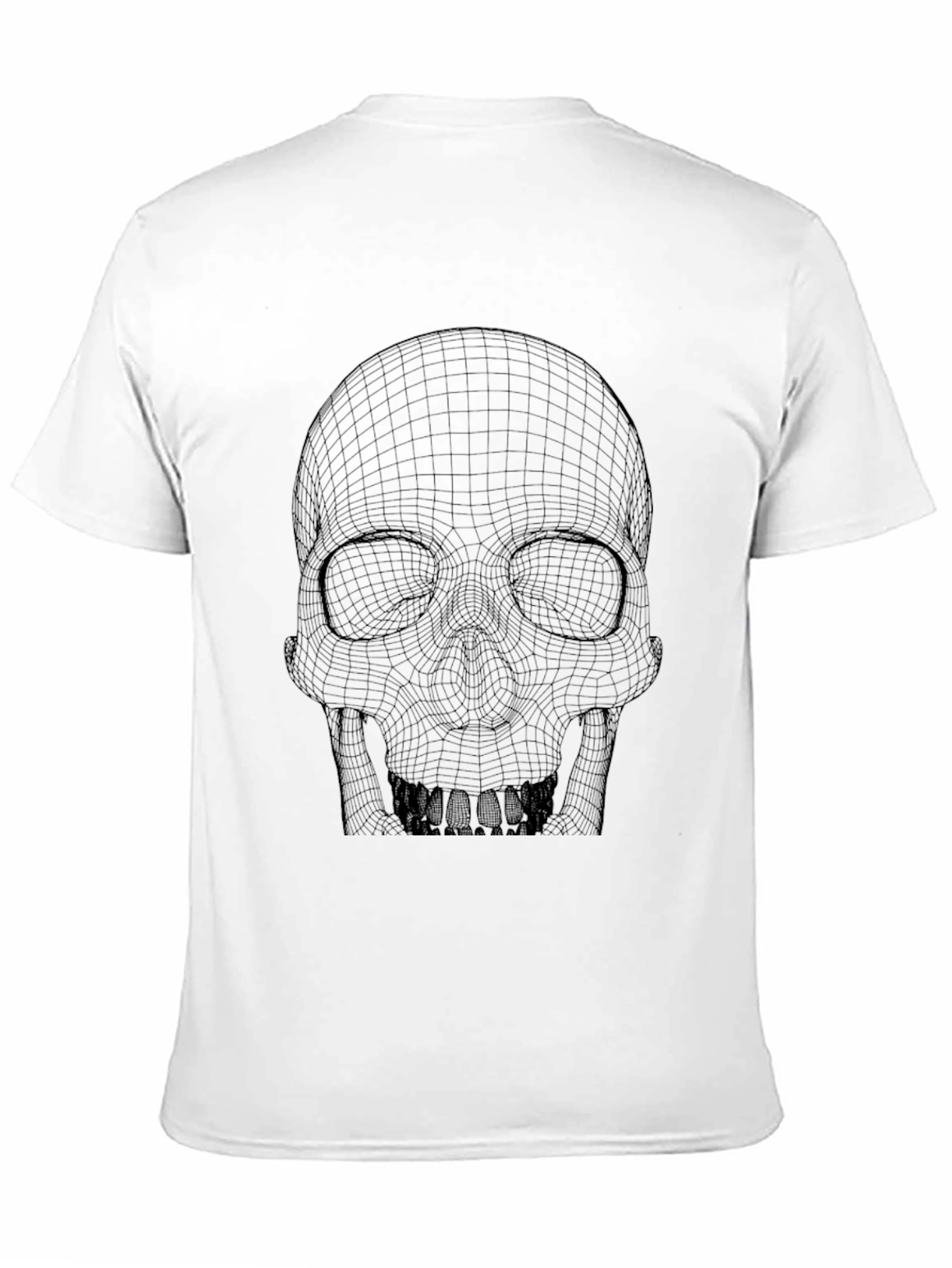 Mens Black Grid Skull Graphic T-Shirt