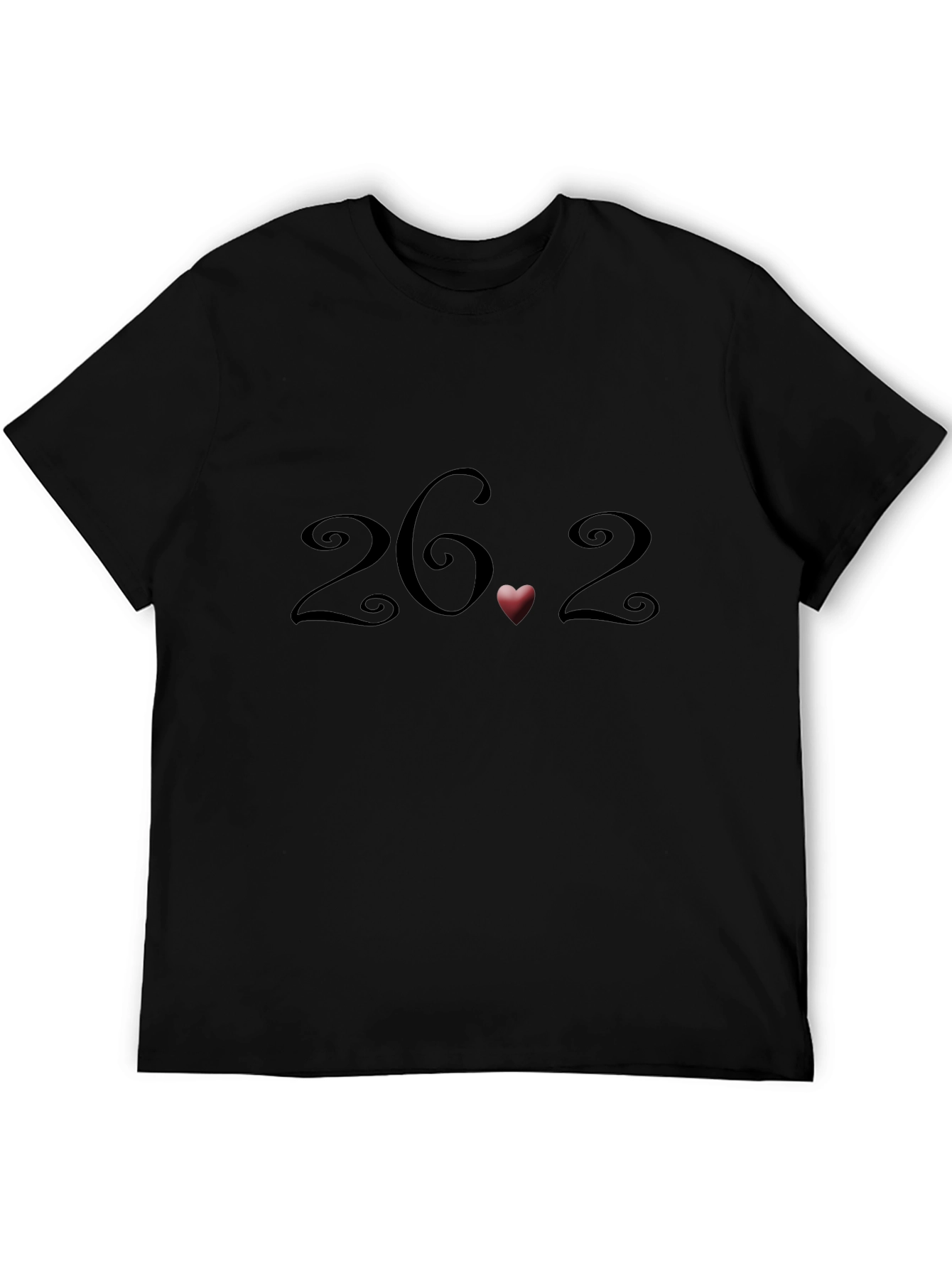 26.2 Marathon Heart T-Shirt - Black Short Sleeve