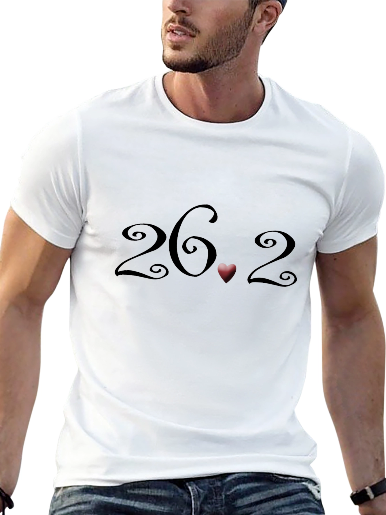 26.2 Marathon Heart T-Shirt - Black Short Sleeve