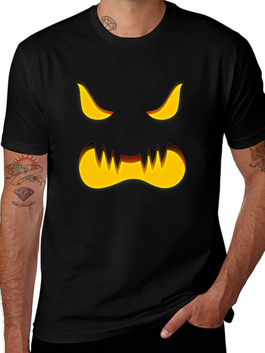 Spooky Halloween Pumpkin Face Graphic T-Shirt