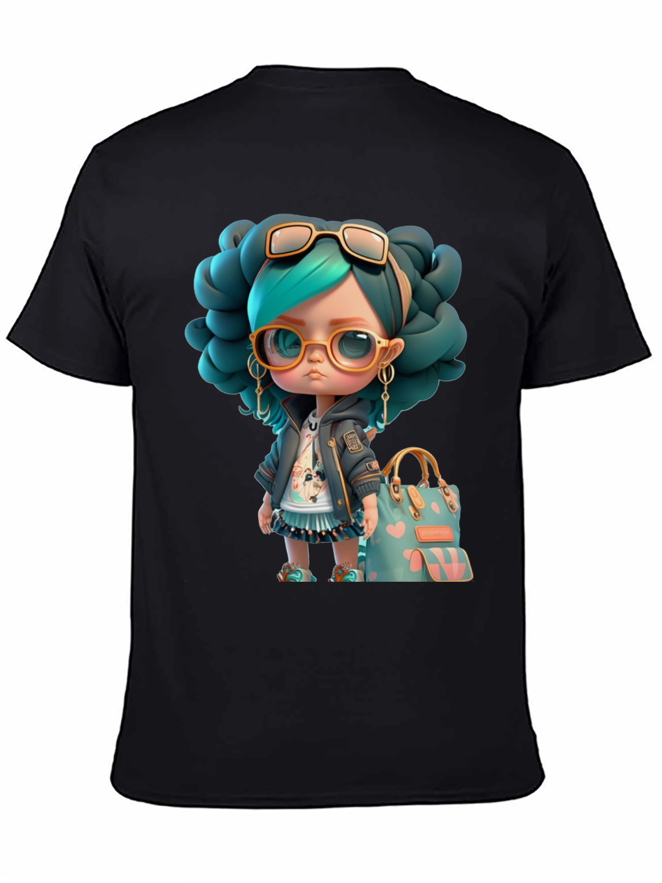 Cartoon Girl Graphic T-Shirt