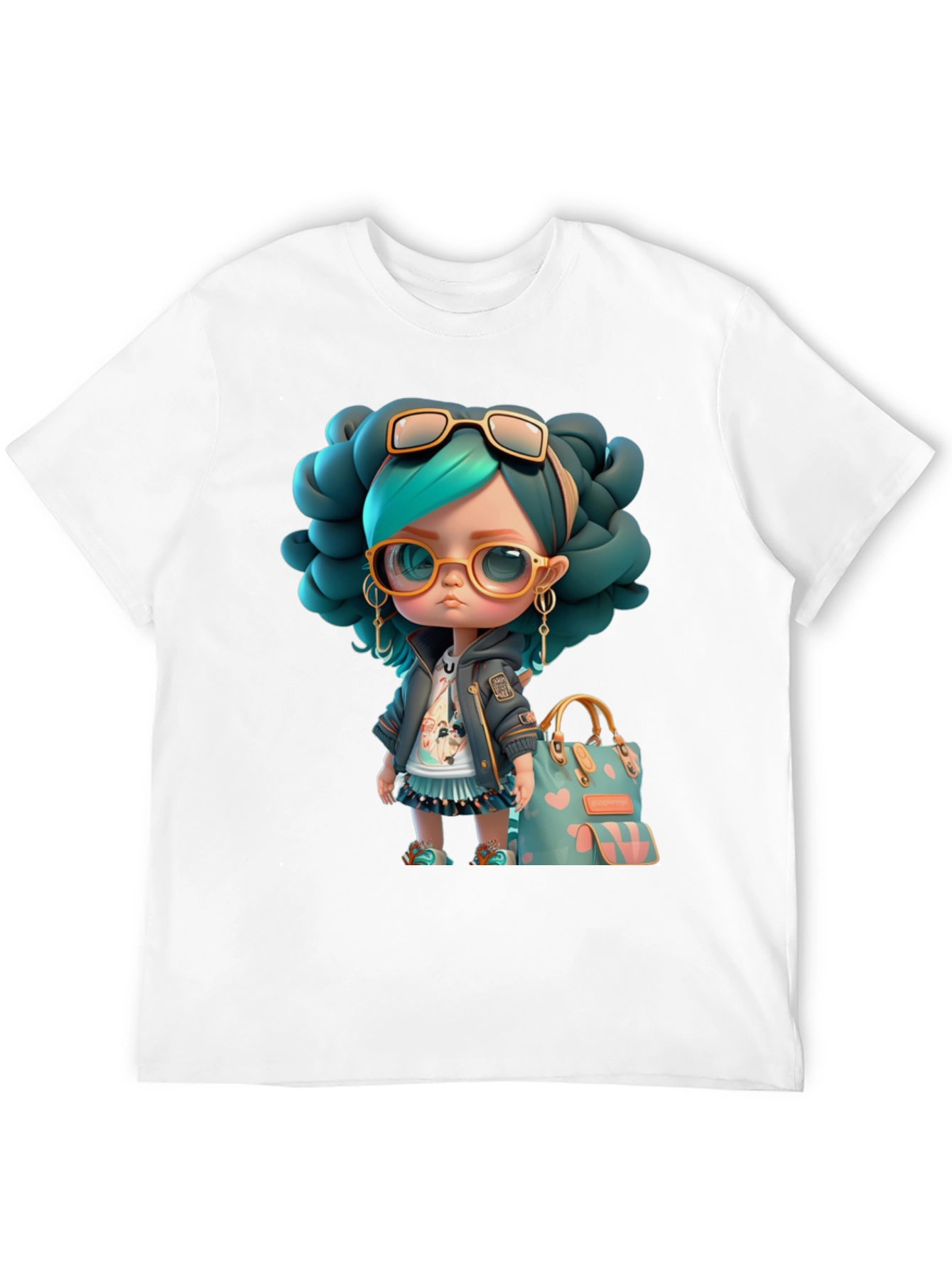 Cartoon Girl Graphic T-Shirt