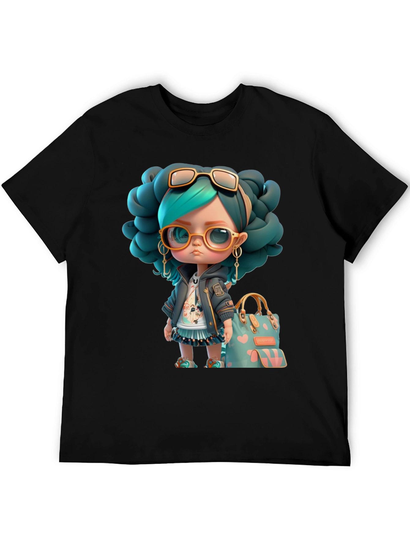 Cartoon Girl Graphic T-Shirt