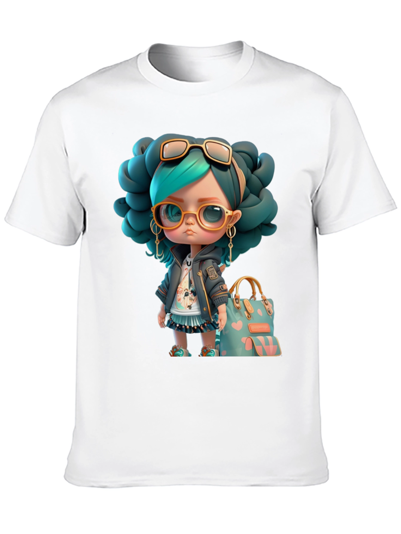 Cartoon Girl Graphic T-Shirt