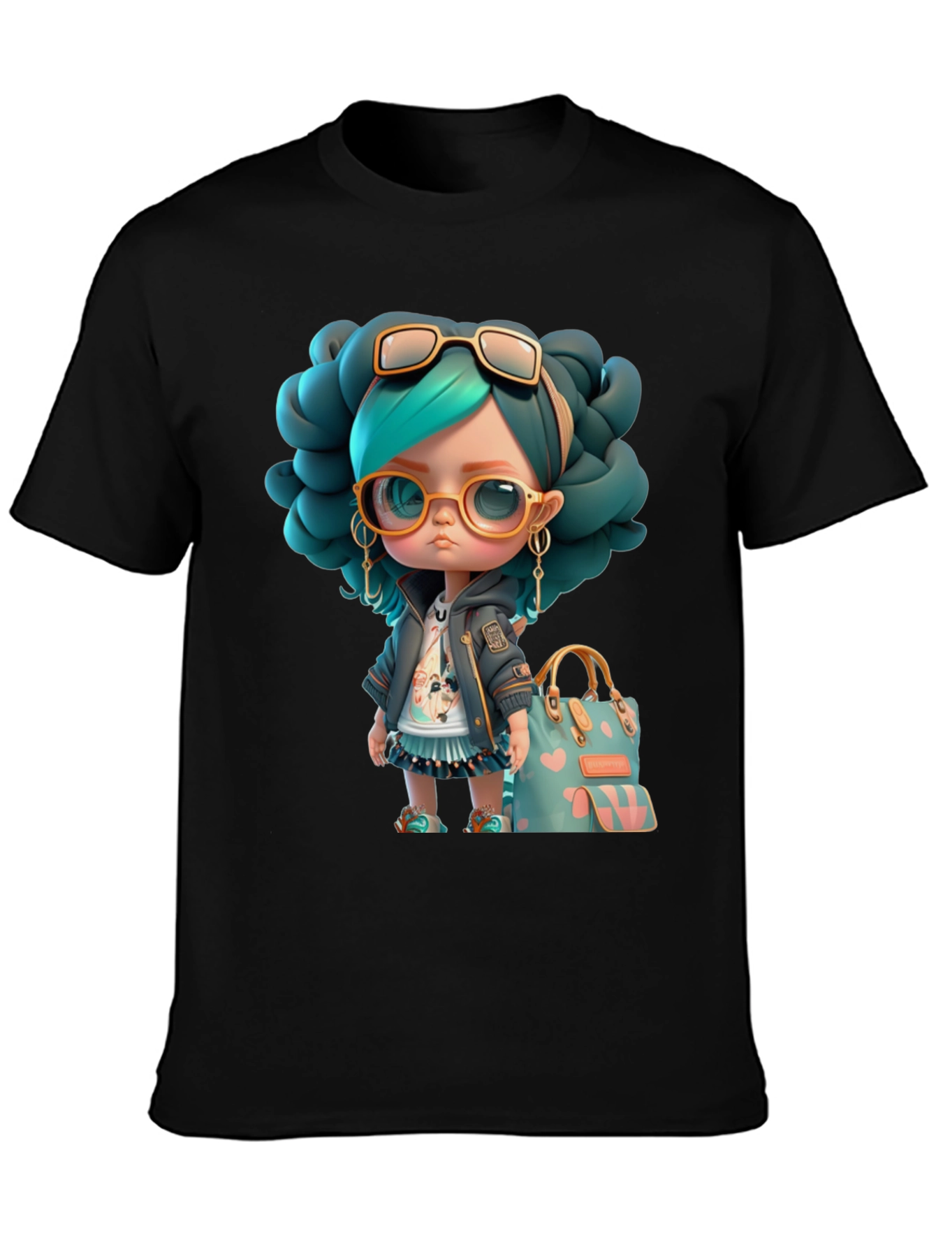 Cartoon Girl Graphic T-Shirt