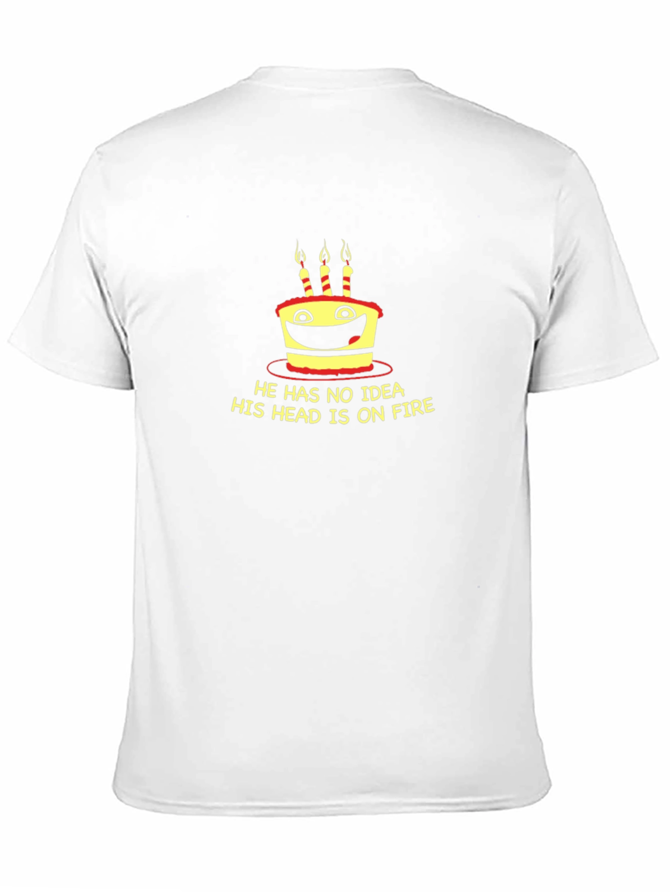Funny Cake On Fire Graphic Tee - Black T-Shirt