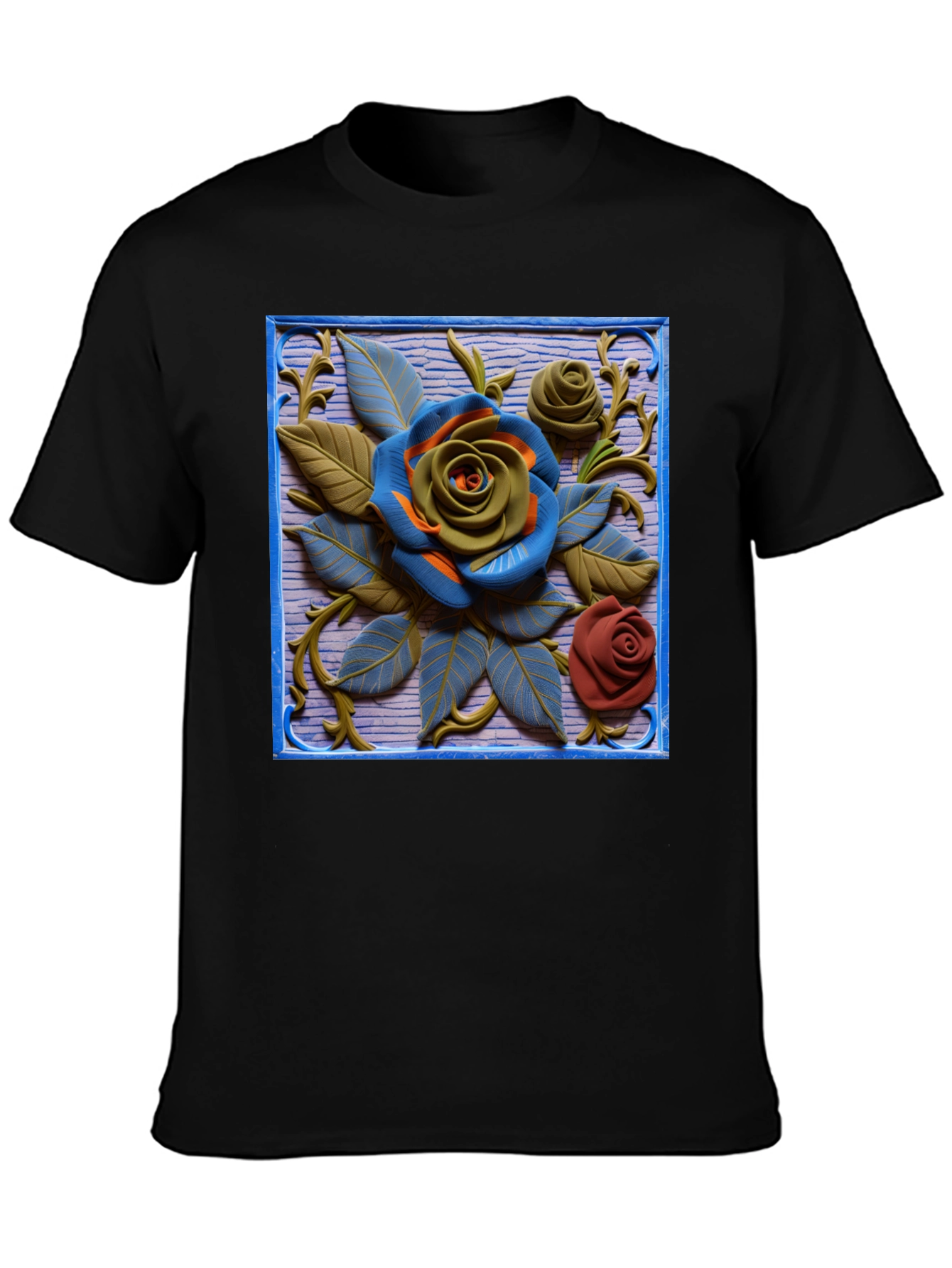 Embossed Rose T-Shirt - Unique Floral Design