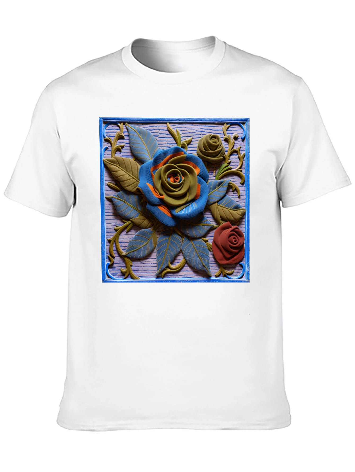 Embossed Rose T-Shirt - Unique Floral Design