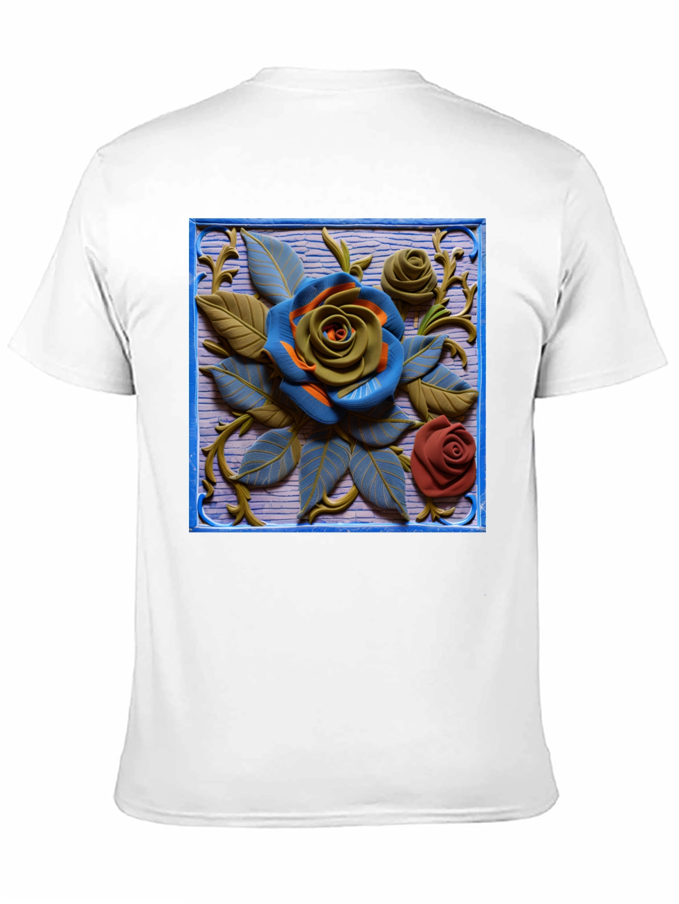 Embossed Rose T-Shirt - Unique Floral Design