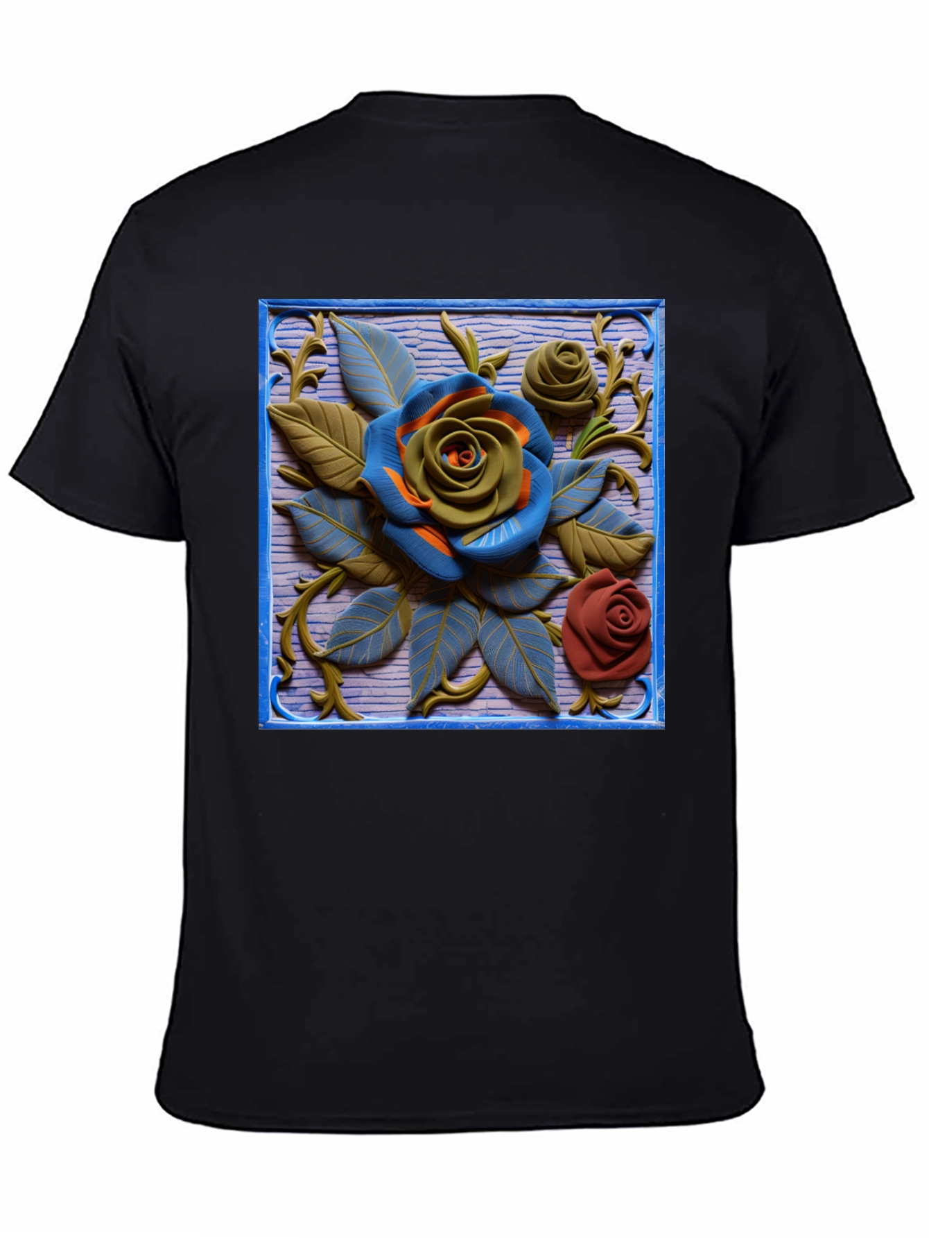 Embossed Rose T-Shirt - Unique Floral Design