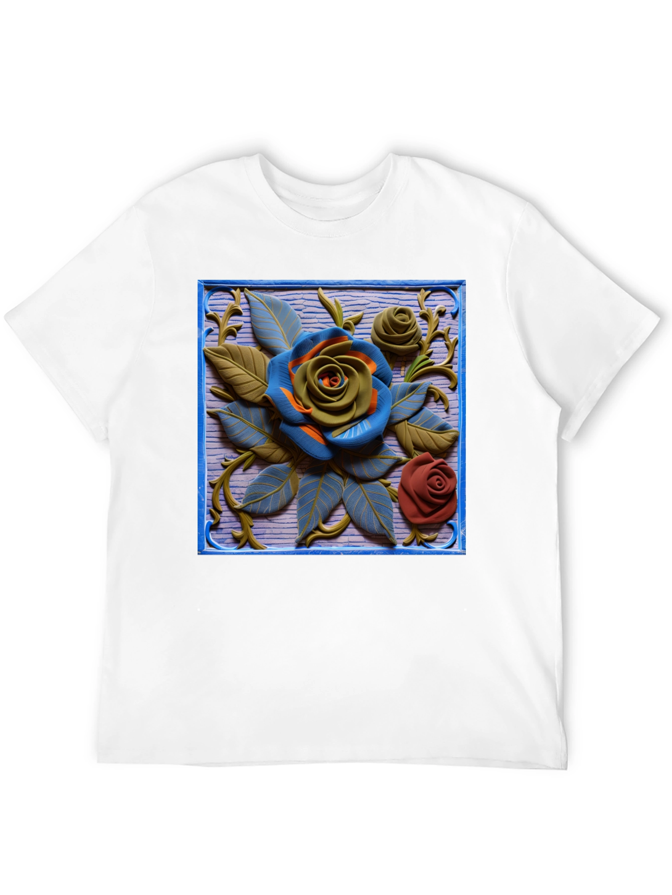 Embossed Rose T-Shirt - Unique Floral Design