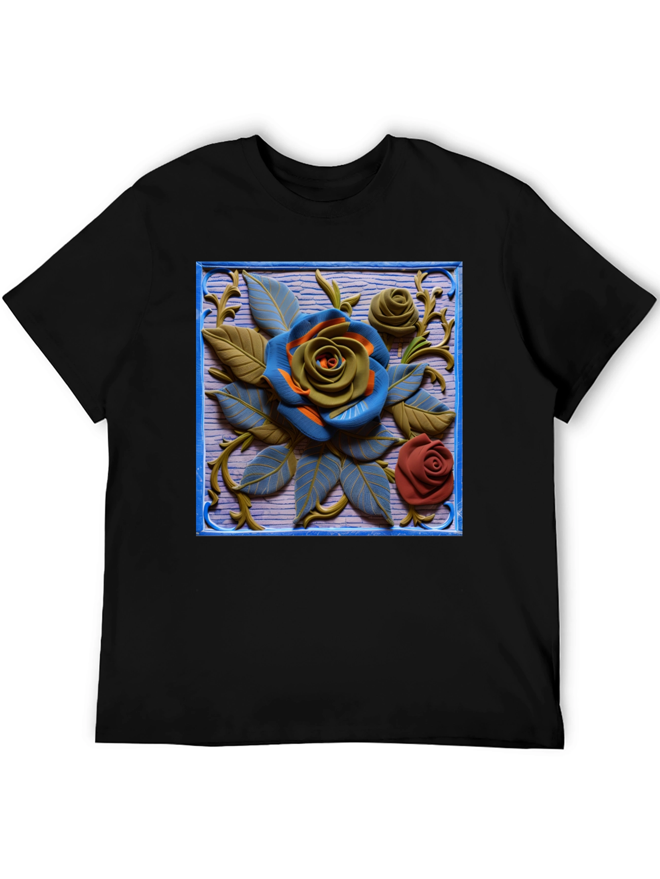 Embossed Rose T-Shirt - Unique Floral Design