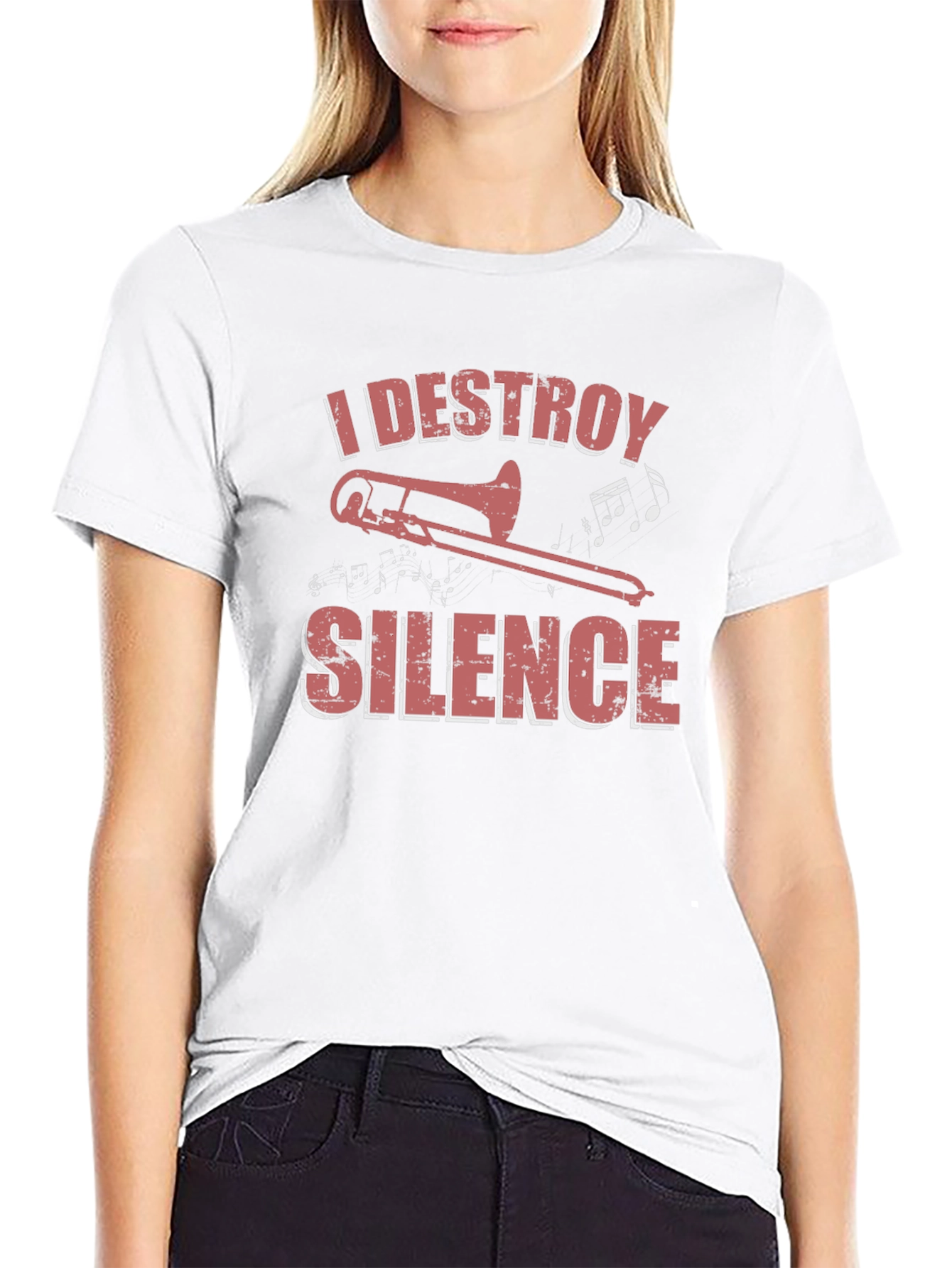 I Destroy Silence Trombone Graphic Tee