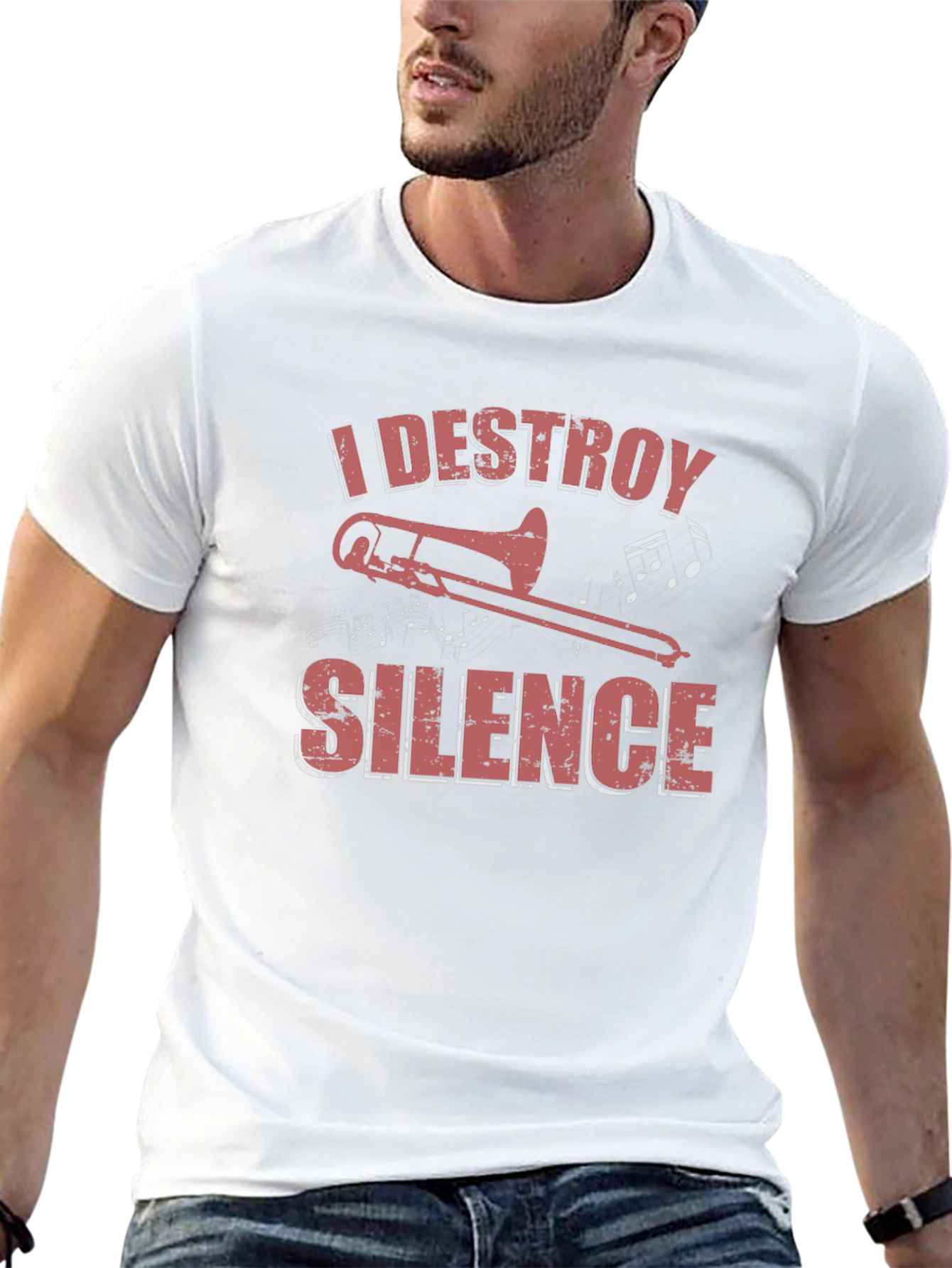 I Destroy Silence Trombone Graphic Tee