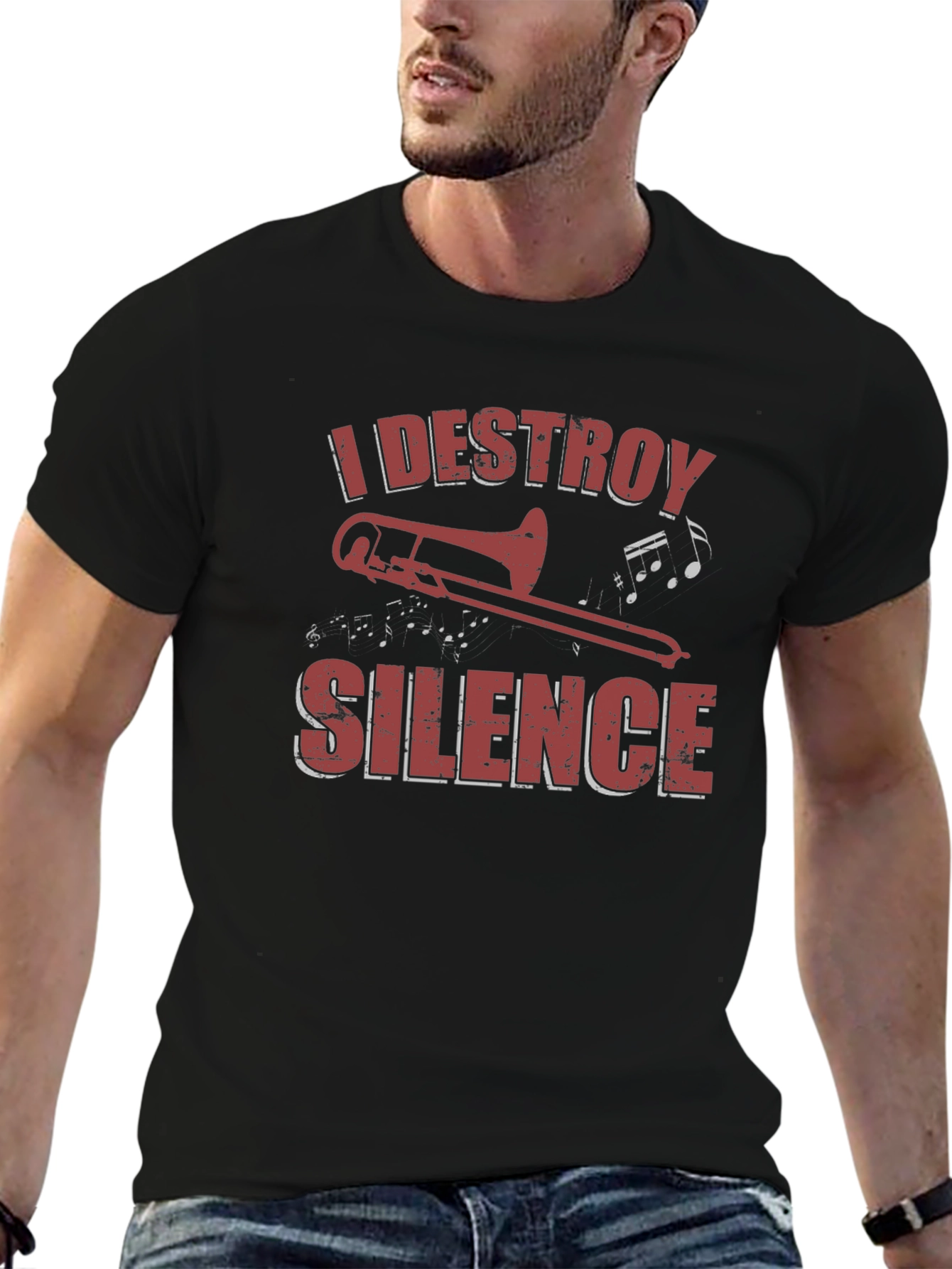 I Destroy Silence Trombone Graphic Tee