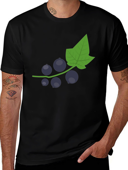 Black T-Shirt with Currant Graphic