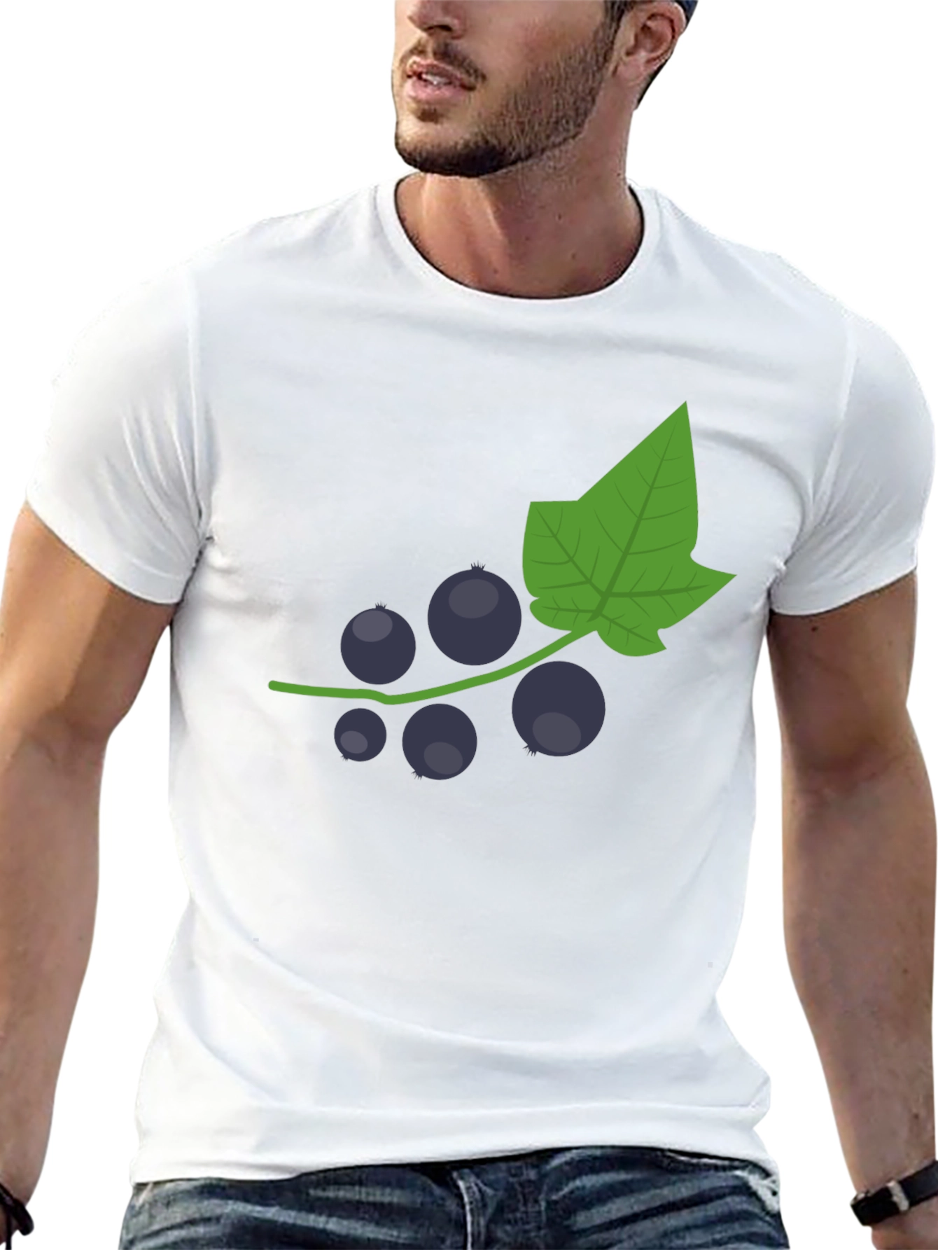 Black T-Shirt with Currant Graphic