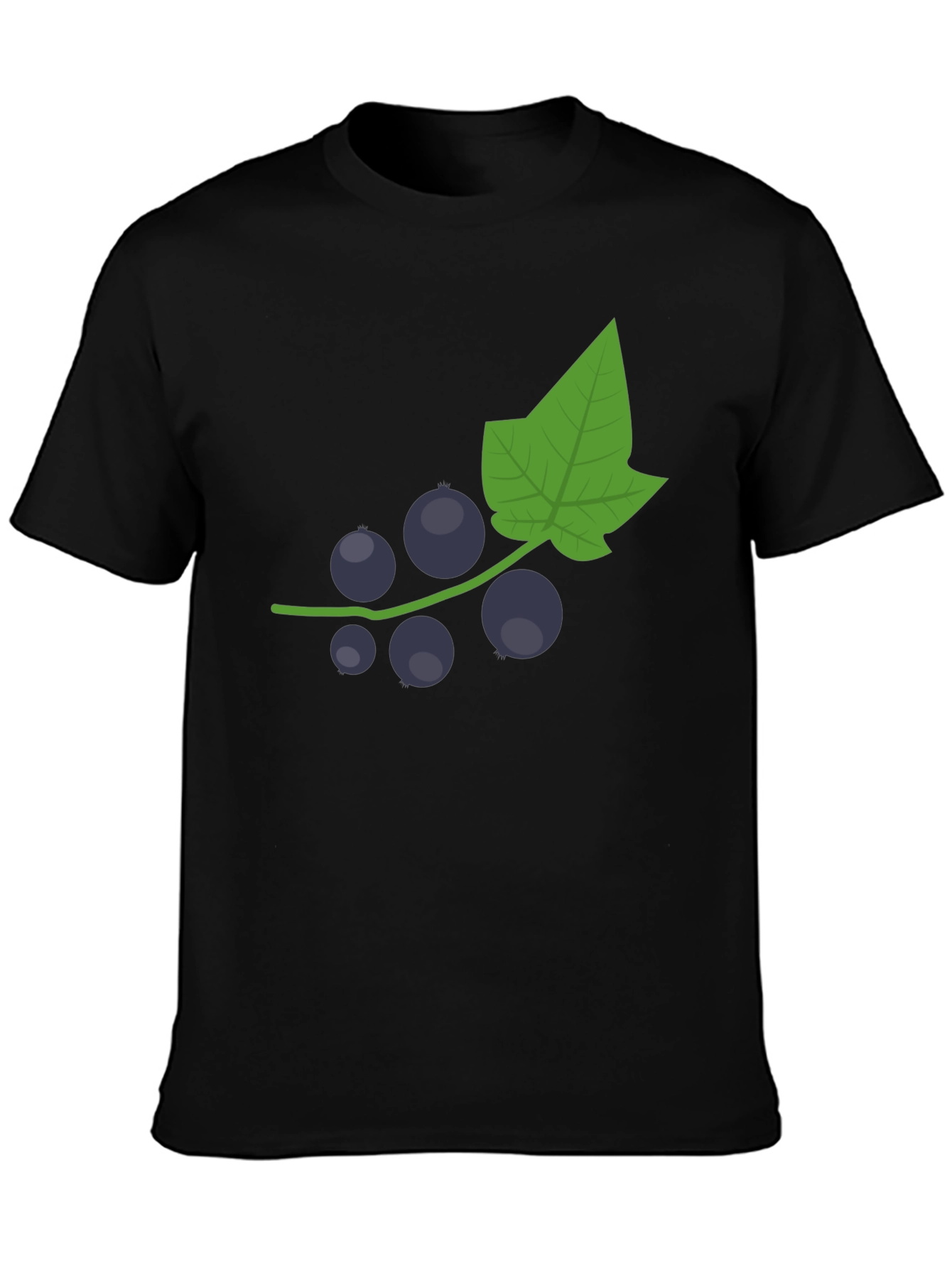 Black T-Shirt with Currant Graphic