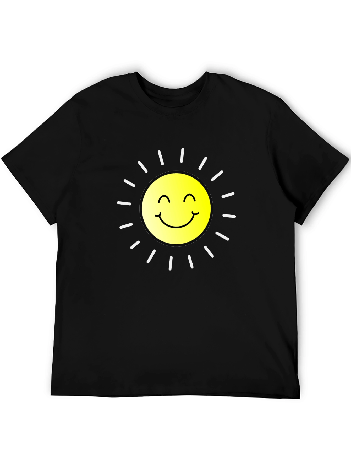 Smiling Sun Graphic Black T-Shirt