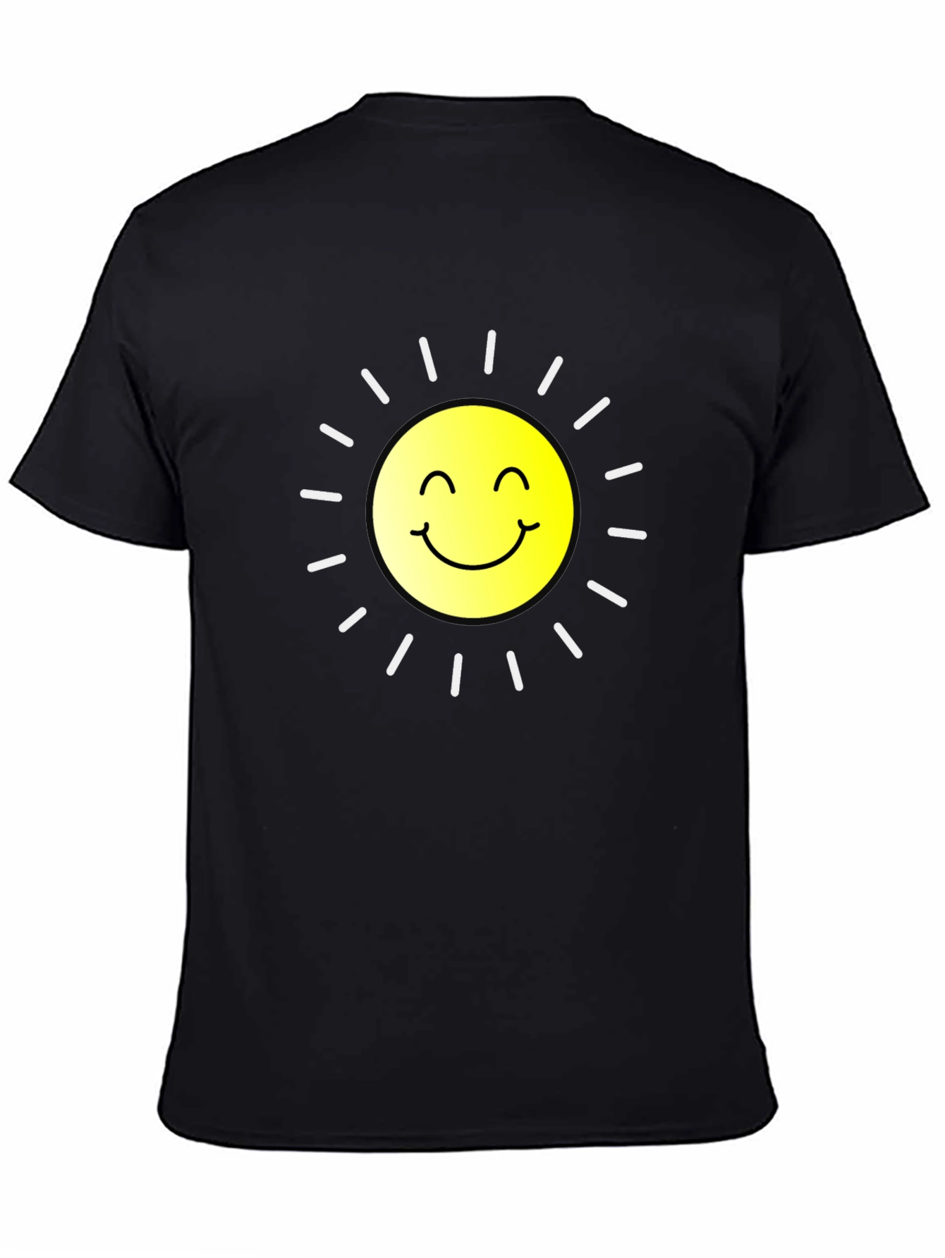 Smiling Sun Graphic Black T-Shirt