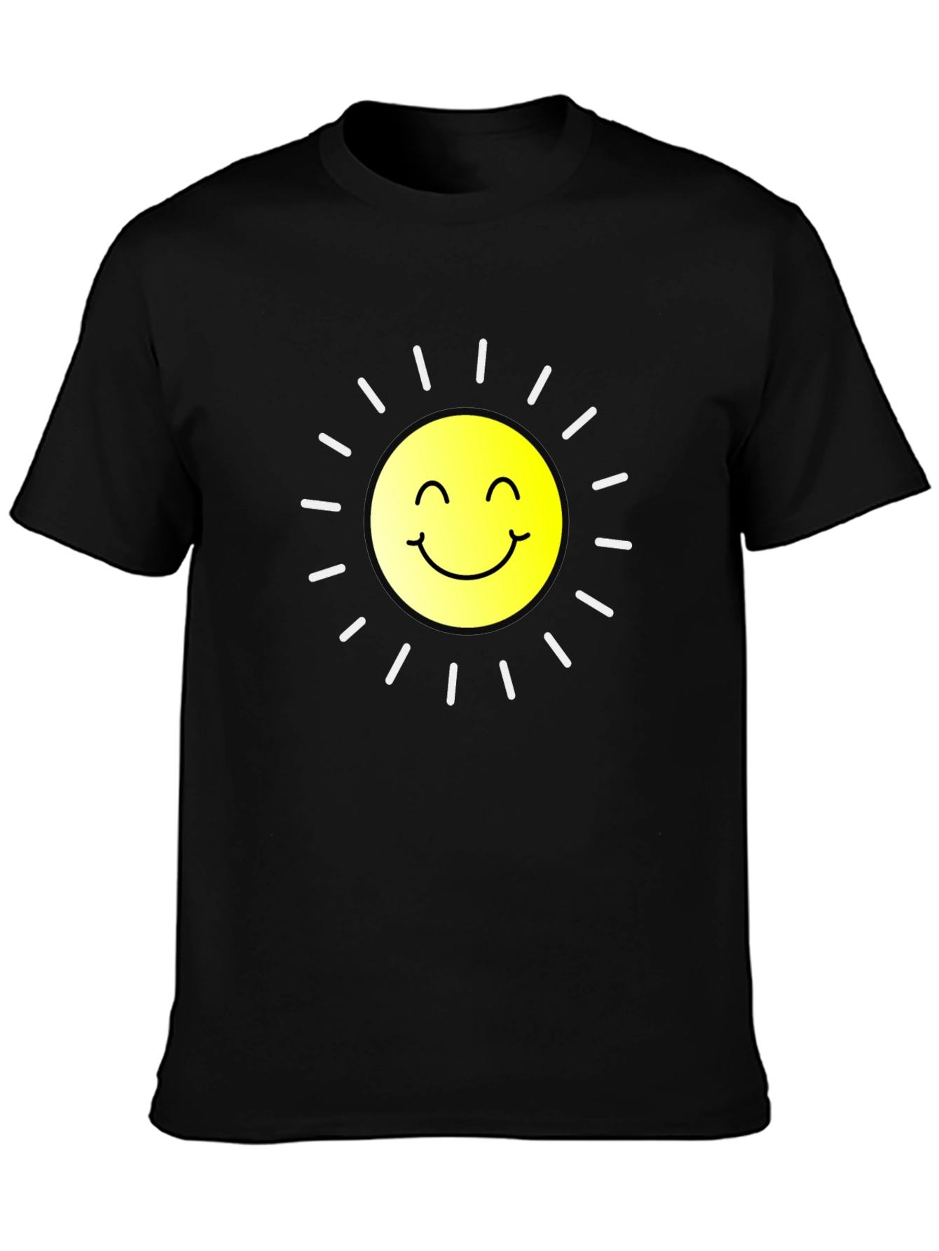 Smiling Sun Graphic Black T-Shirt