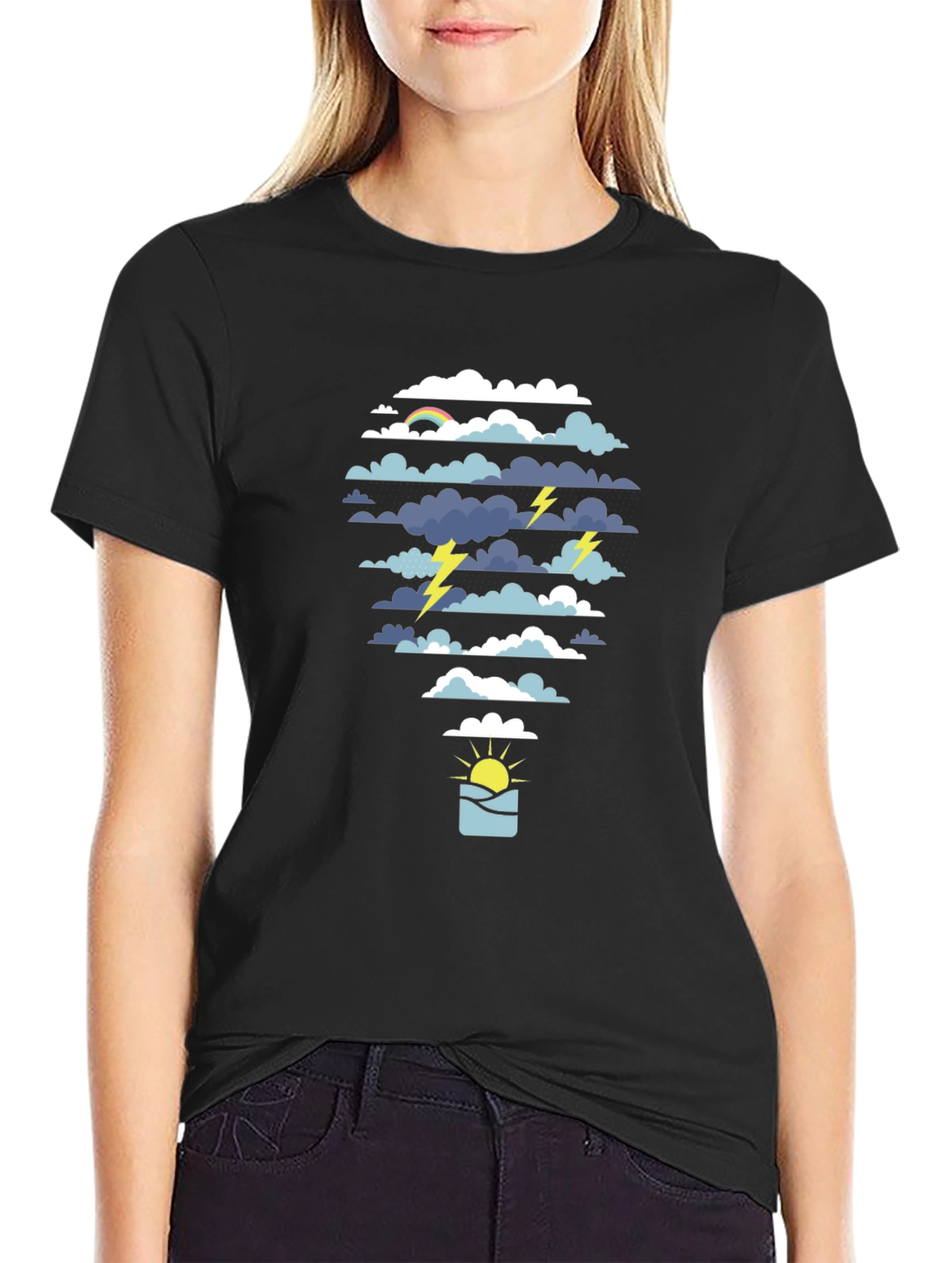 Weather Graphic Tee - Storm & Sunshine Design