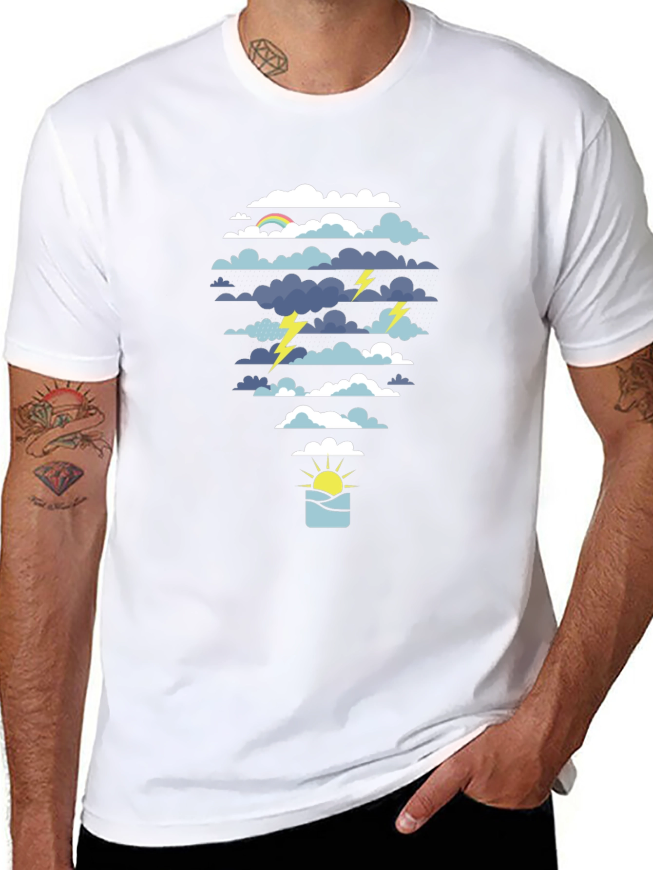 Weather Graphic Tee - Storm & Sunshine Design