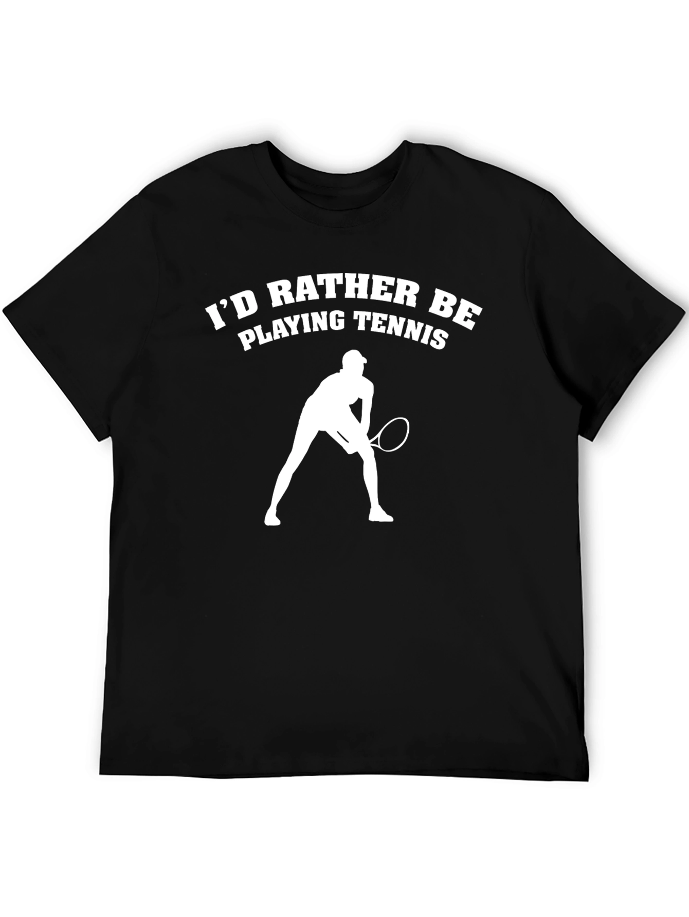 Tennis Lover Black Graphic T-Shirt