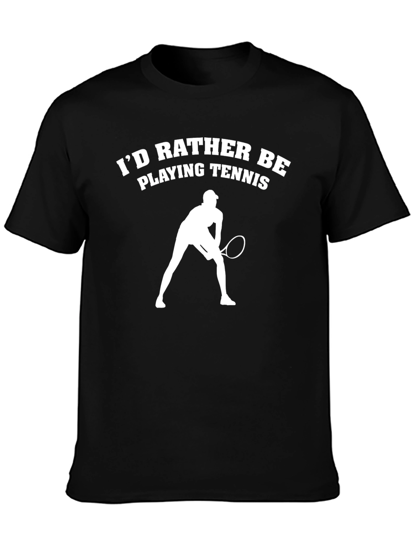 Tennis Lover Black Graphic T-Shirt