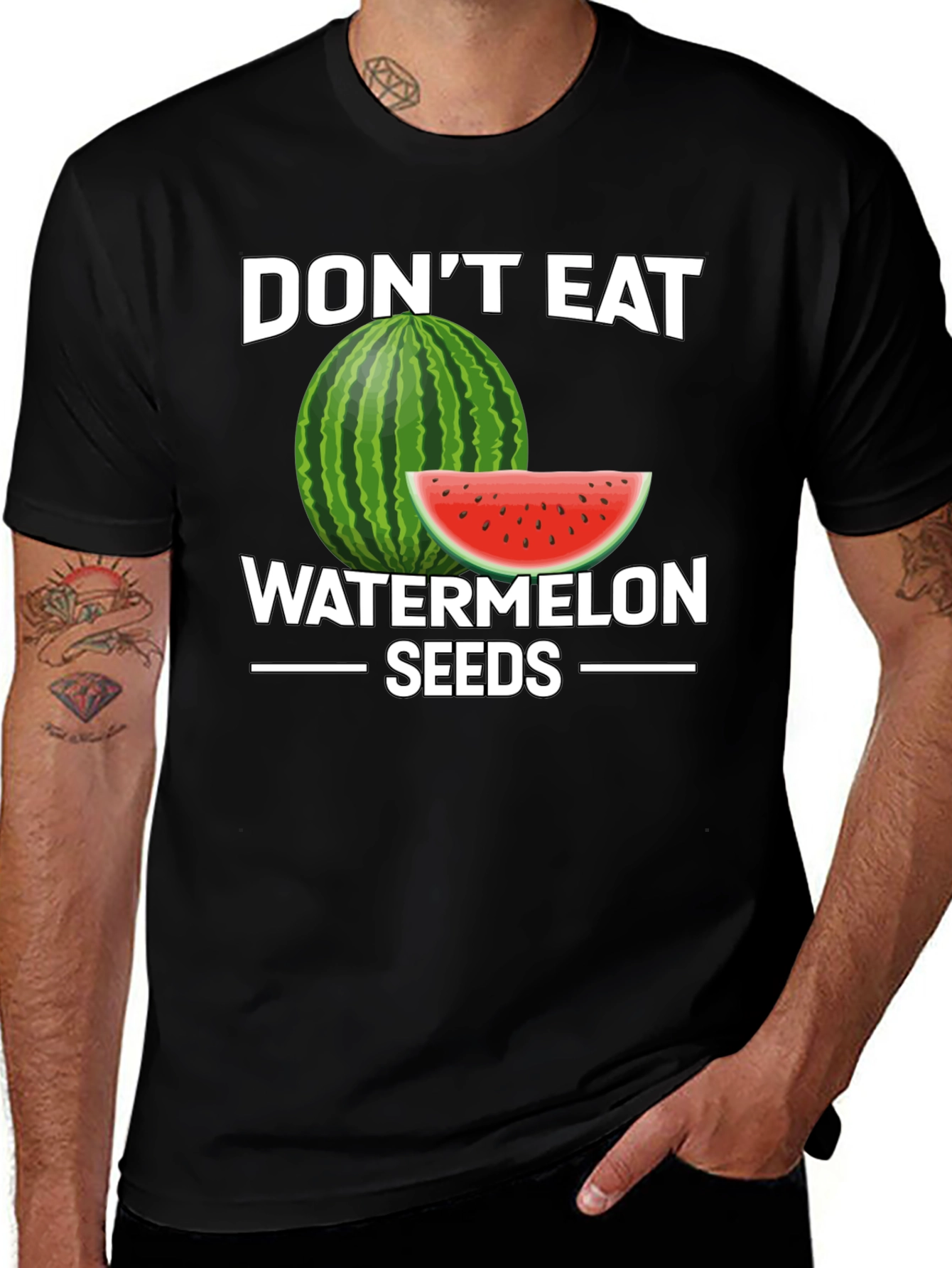 Funny Dont Eat Watermelon Seeds Graphic Tee